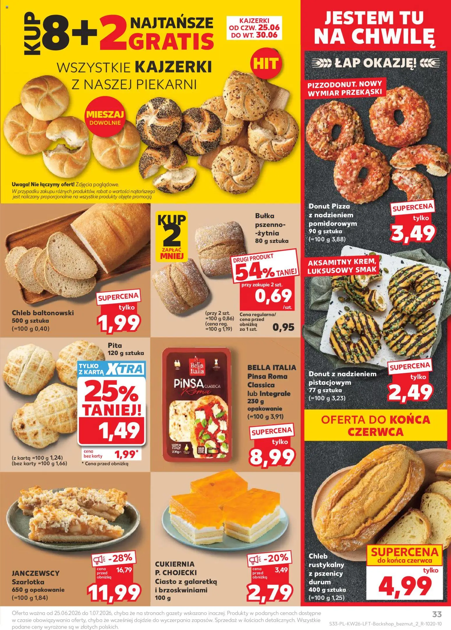 Kaufland Polsko leták od 25.06.2026 | Strana: 33 | Produkty: Chléb, Krém, Pinsa, Karty