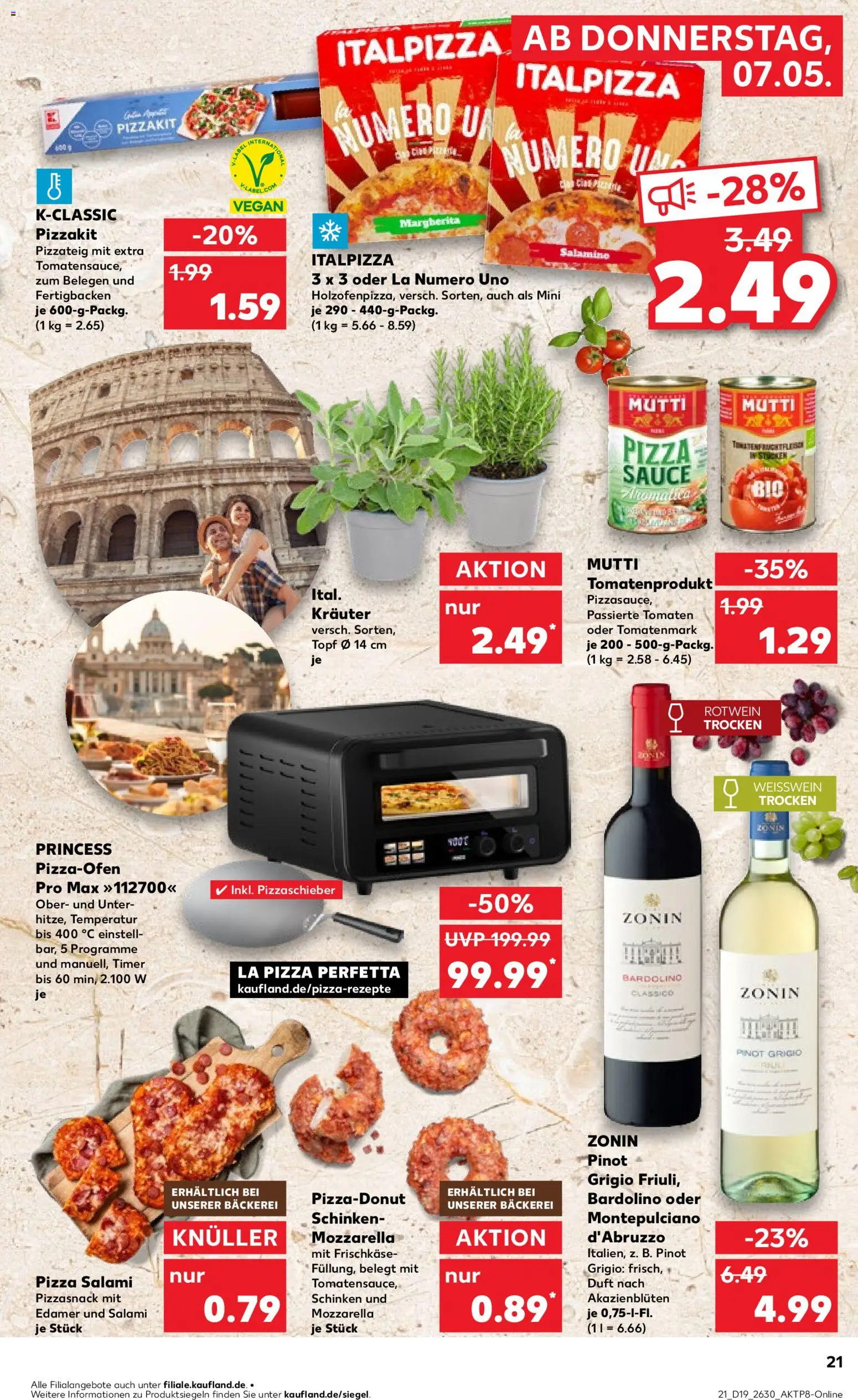 Kaufland Prospekt Jena	 – gültig ab 07.05.2026 | Seite: 21 | Produkte: Mozzarella, Weißwein trocken, Duft, Salami