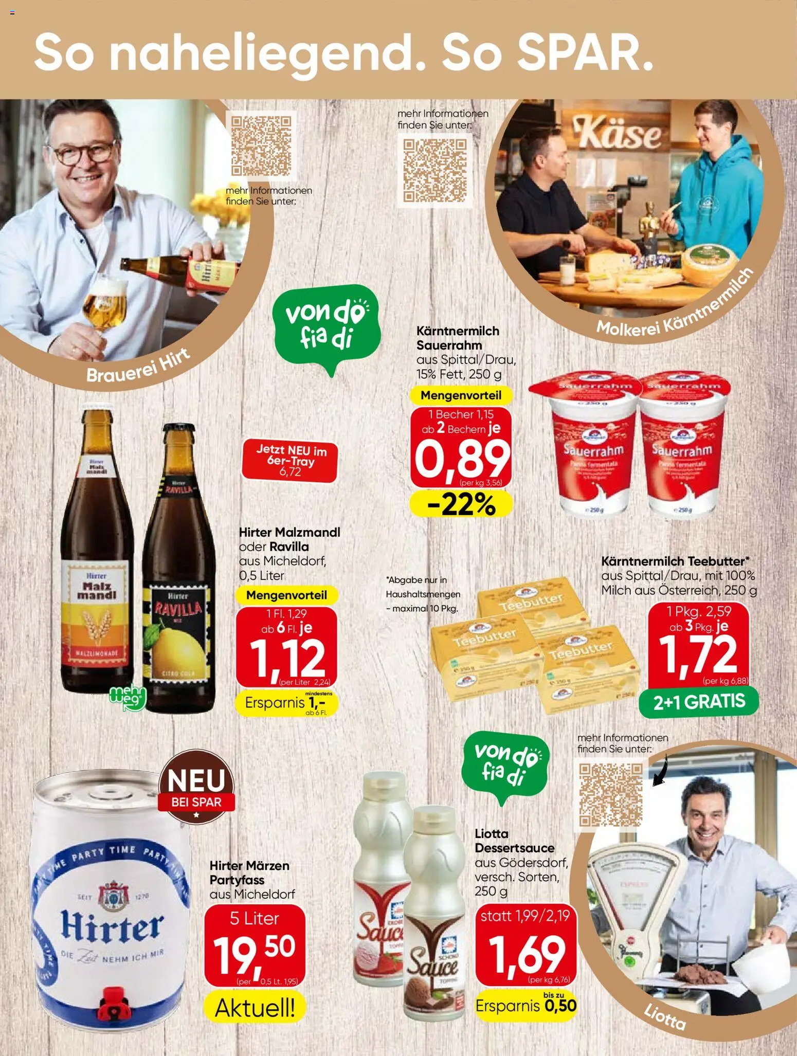 Spar Kärnten Grillen gültig ab 03.06.2026 | Seite: 4 | Produkte: Milch, Käse, Sauerrahm