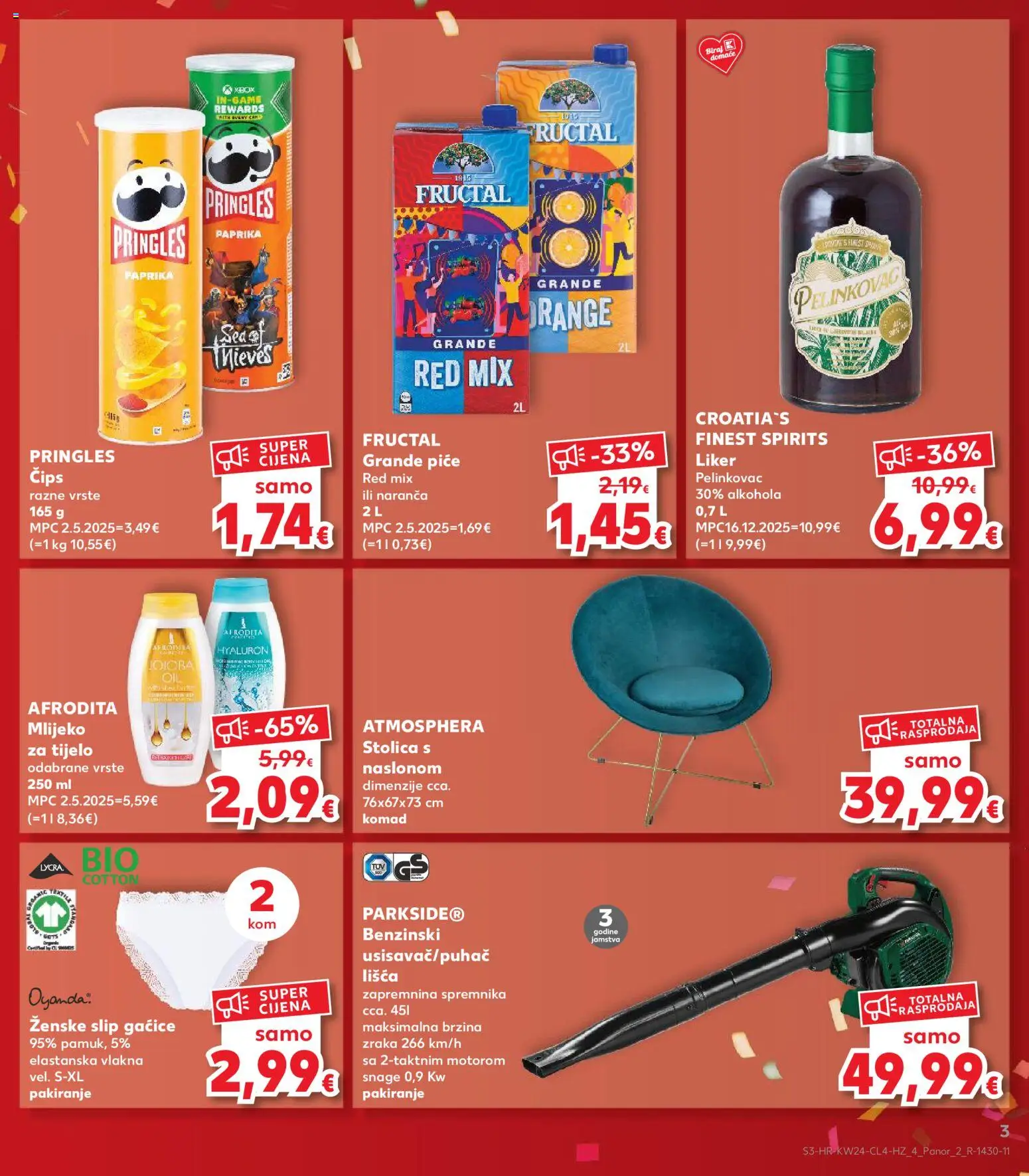 Kaufland katalog | vrijedi od 10.06.2026 | Stranica: 3 | Proizvodi: Pringles, Gaćice, Liker, Parkside