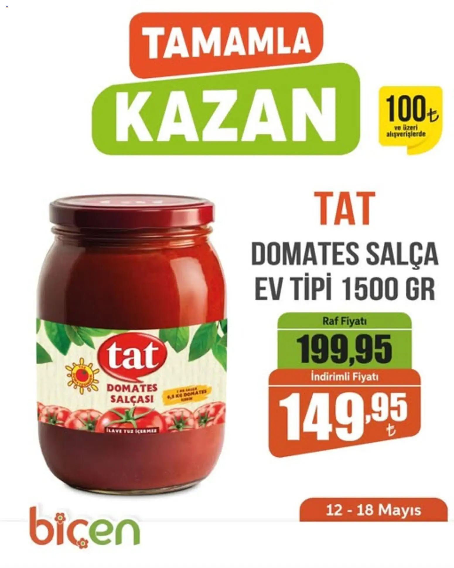 Biçen Market - Tamamla Kazan - 12.05.2026 tarihinden itibaren geçerlidir | Sayfa: 1