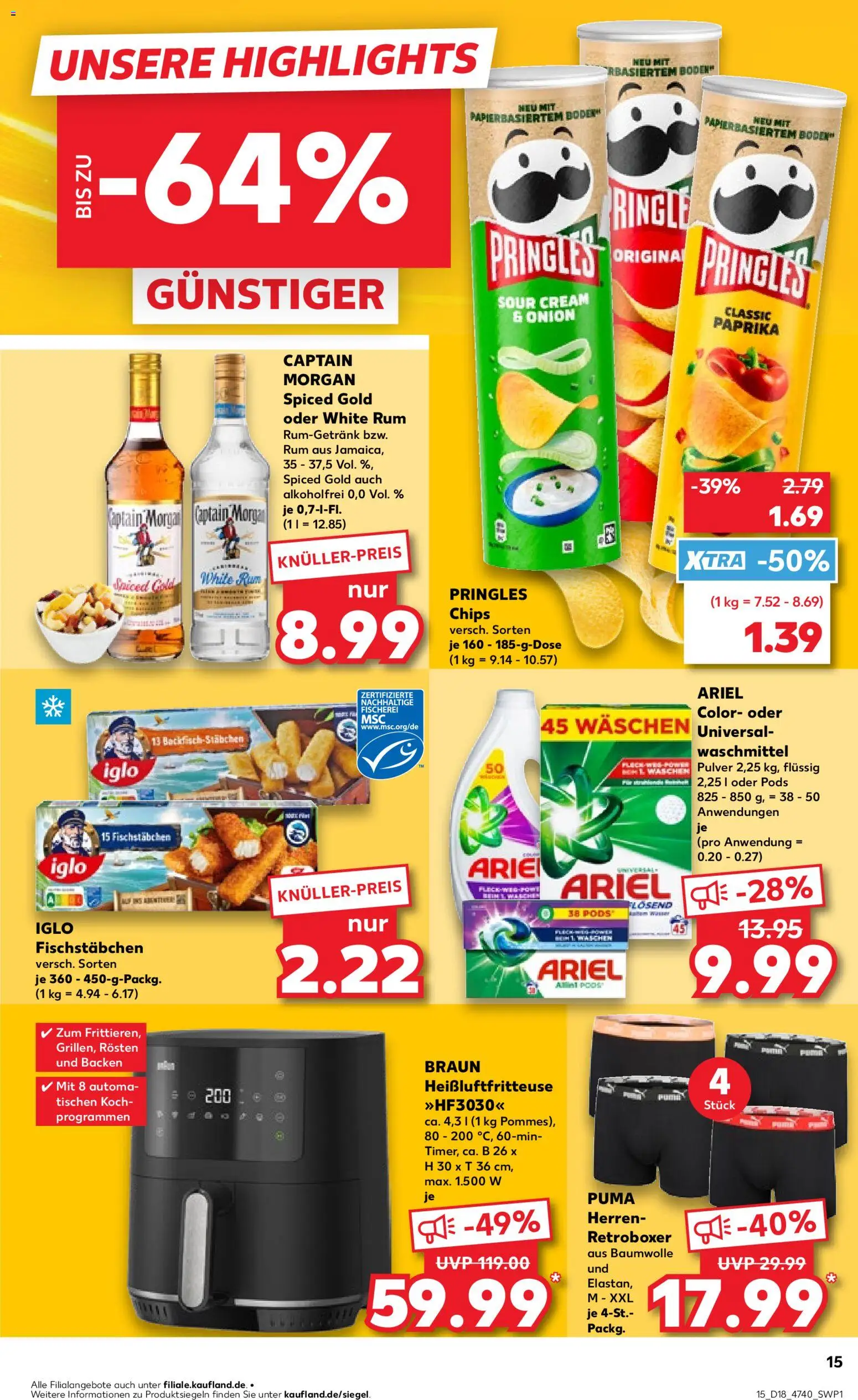 Kaufland Prospekt Hannover	 – gültig ab 30.04.2026 | Seite: 15 | Produkte: Iglo, Paprika, Captain morgan, Chips