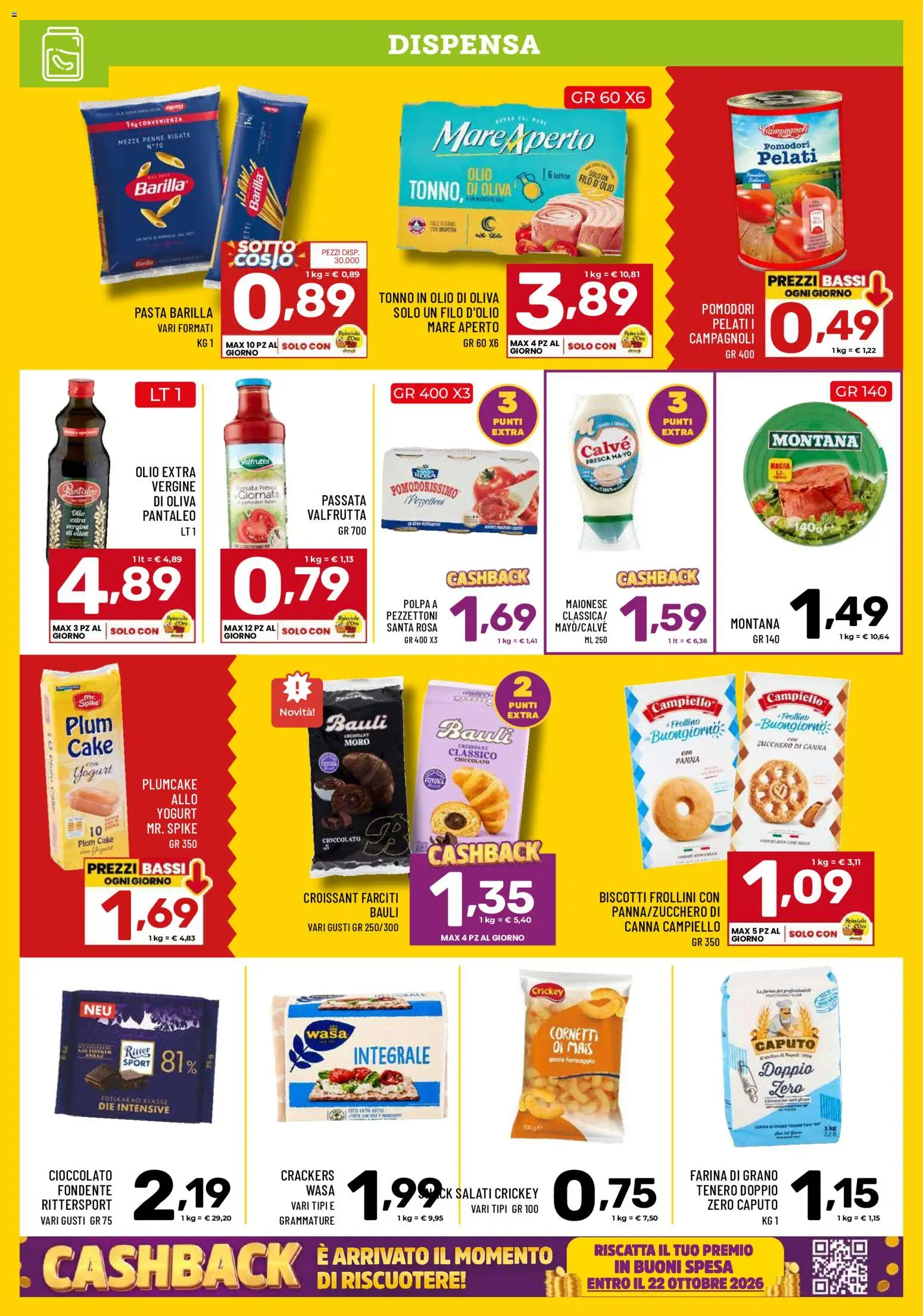 Volantino Il Centesimo del 13/10/2026 | Pagina: 8 | Prodotti: Yogurt, Barilla, Mais, Olio di Oliva