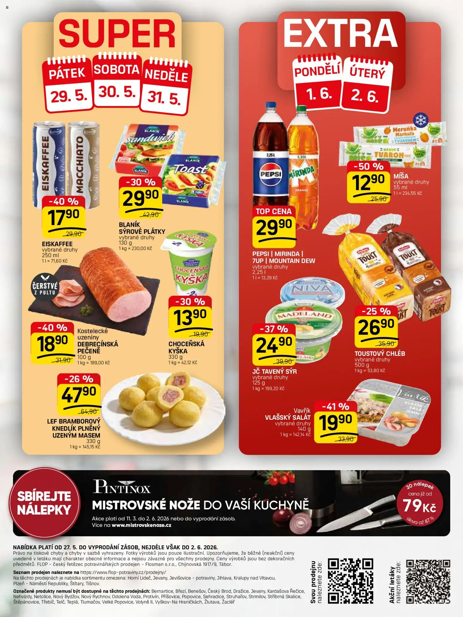 Flop leták - FlopTop od 27.05.2026 | Strana: 12 | Produkty: Chléb, Pepsi, Nože, Mirinda