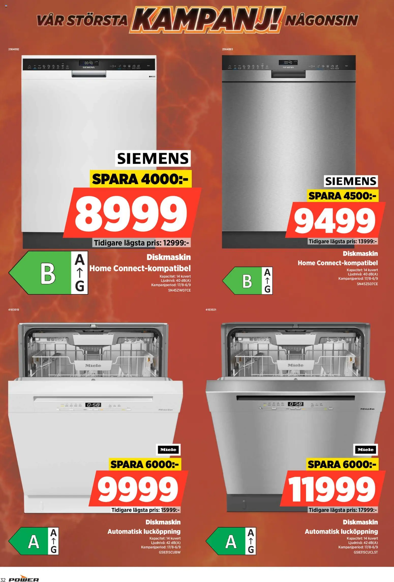 Power reklamblad aktuell från 31/08/2026 | Sida: 32 | Produkter: Diskmaskin, Kuvert