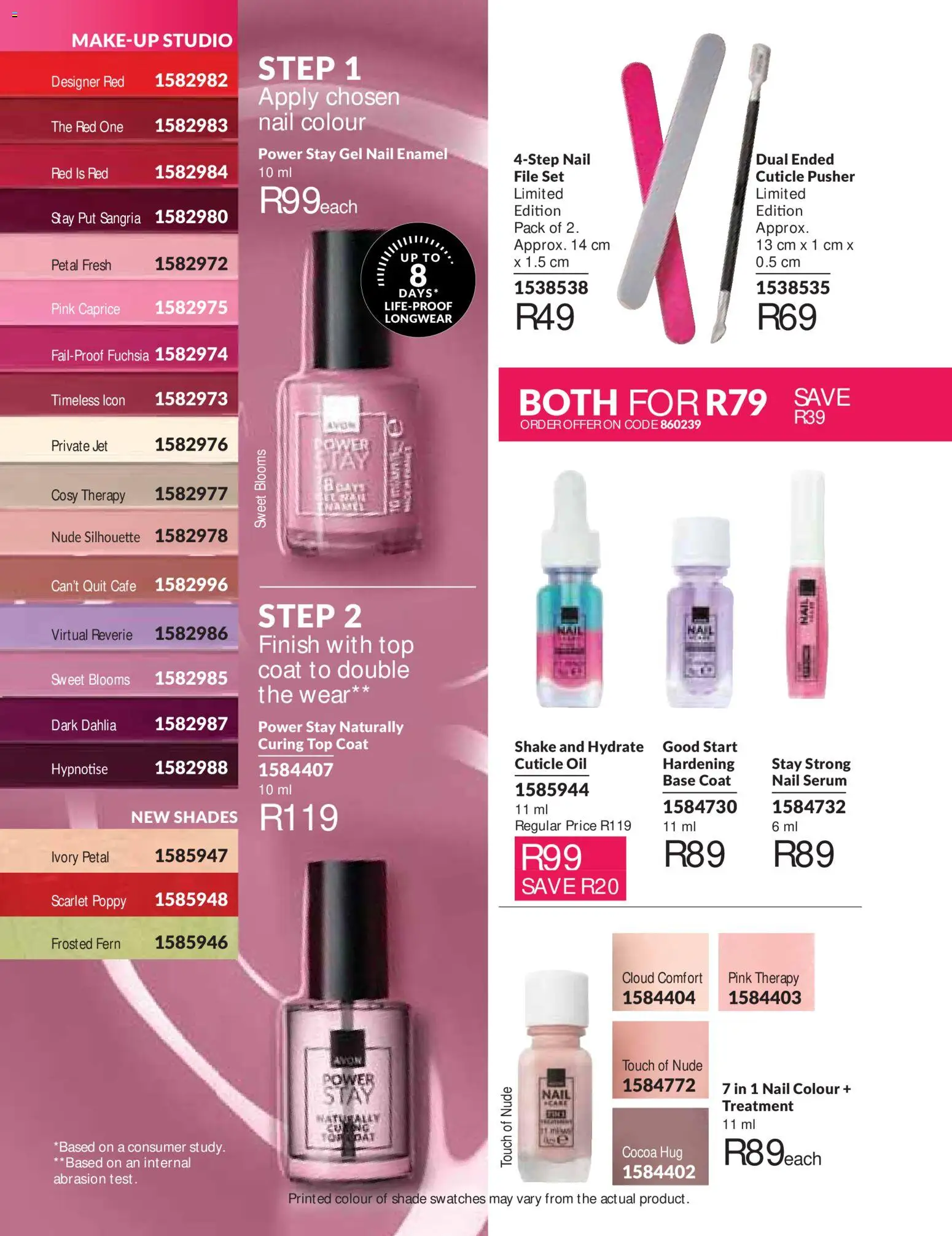 New Avon catalogue – valid from 01/09/2026 | Page: 48 | Products: Serum, Cuticle pusher, Cocoa, Enamel