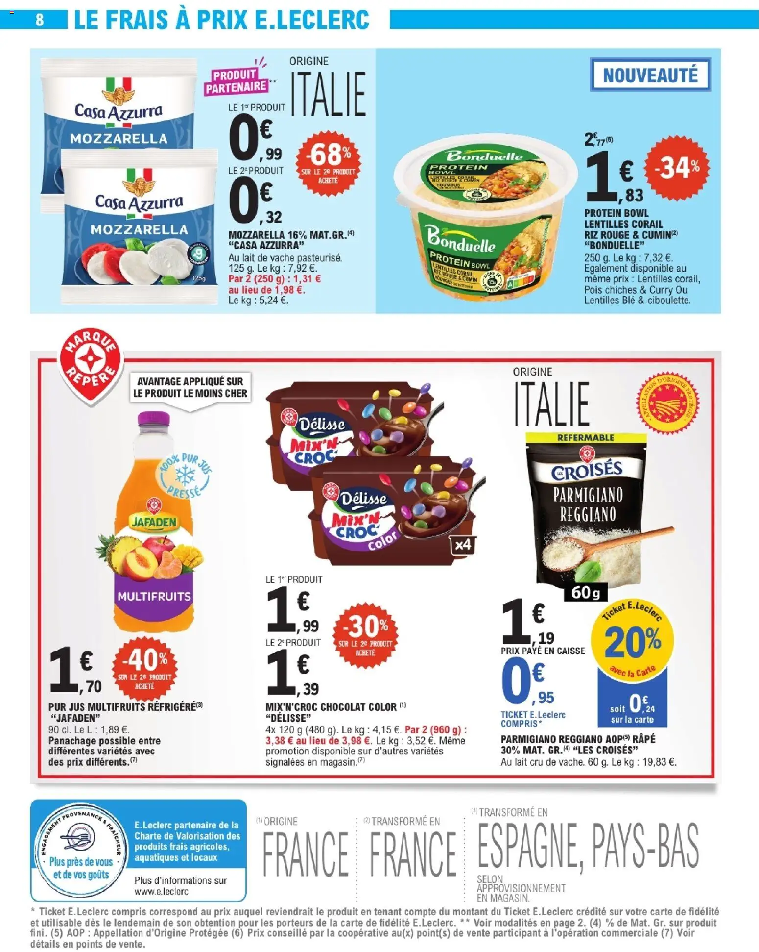 {H1} | Page: 8 | Produits: Râpe, Pois chiches, Parmigiano Reggiano, Riz