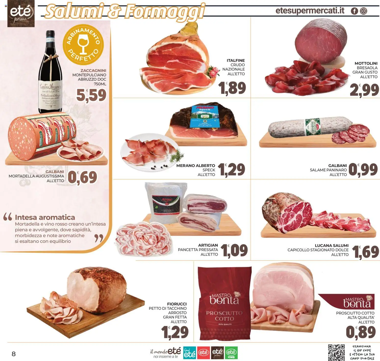 Volantino Eté del 16/07/2026 | Pagina: 8 | Prodotti: Arrosto, Tè, Bresaola, Tacchino