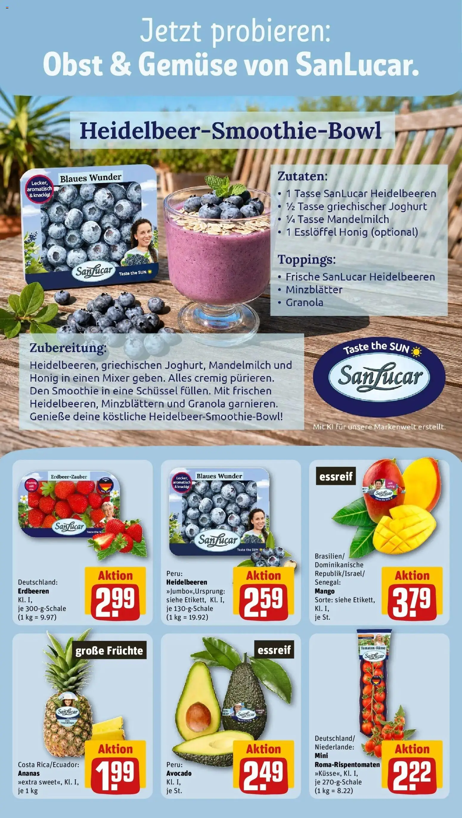 REWE Prospekt ab 31.08.2026 zum Blättern » Angebote | Seite: 8 | Produkte: Joghurt, Heidelbeeren, Mango, Erdbeeren
