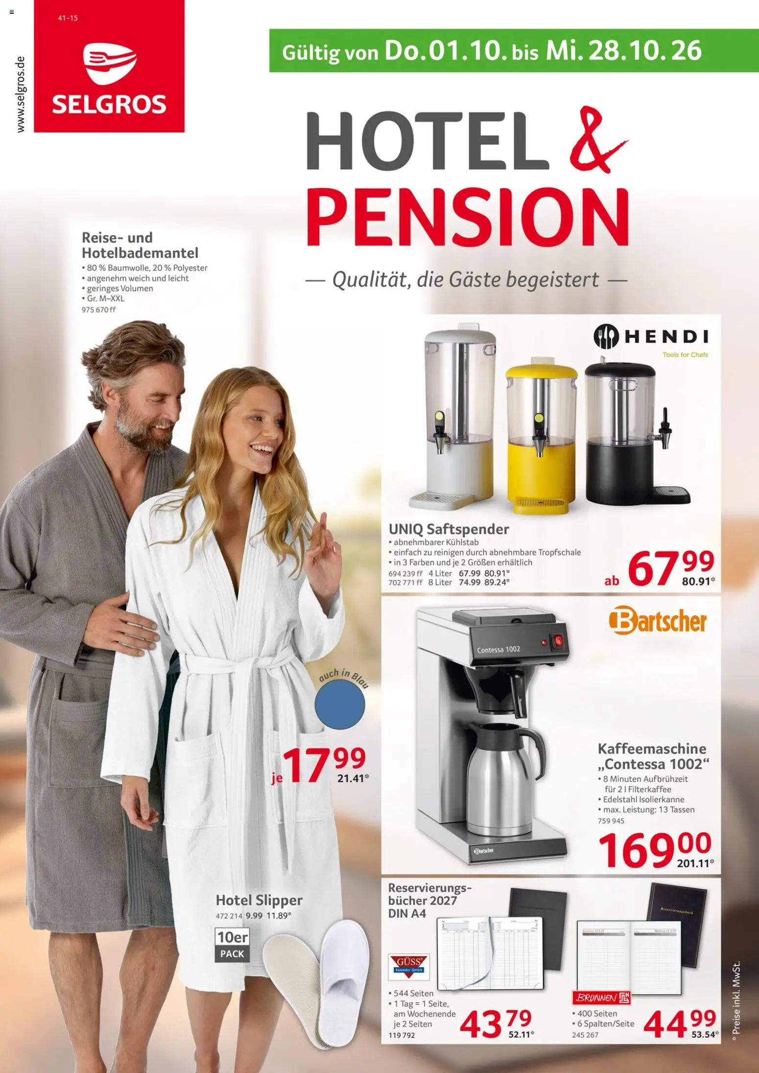 Selgros Gastro Angebote – gültig ab 01.10.2026 | Seite: 1 | Produkte: Kaffeemaschine