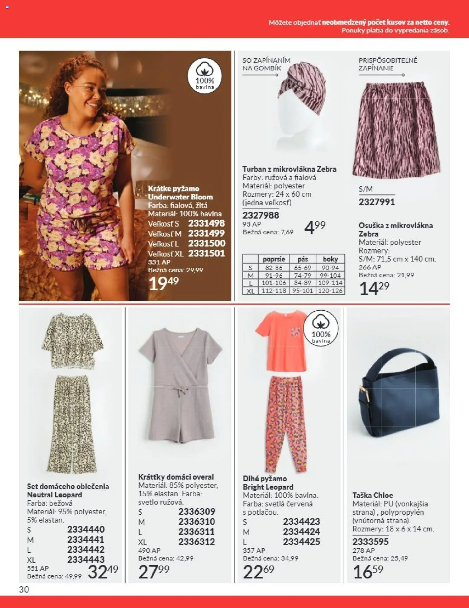 Nové Avon akcie – leták je platný od 01.07.2026 | Strana: 30 | Produkty: Svetlo, Overal, Pyžamo