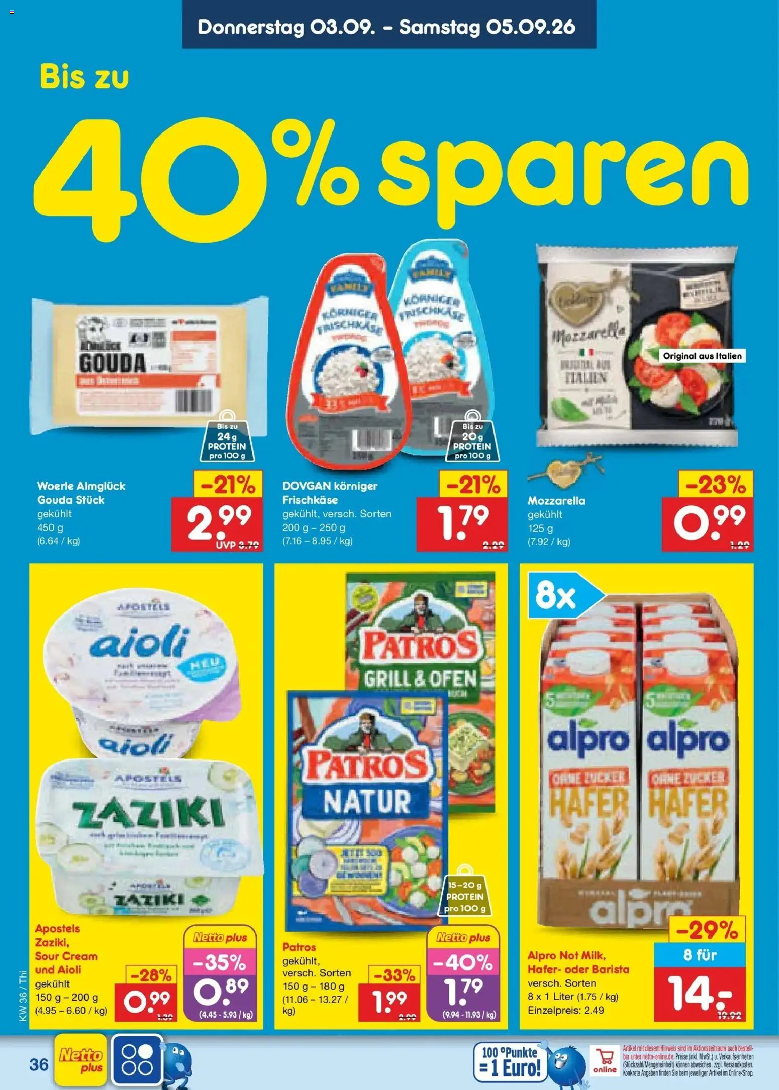 Netto Marken-Discount Prospekt Thiendorf – gültig ab 31.08.2026 | Seite: 48 | Produkte: Grill, Mozzarella, Gouda, Alpro