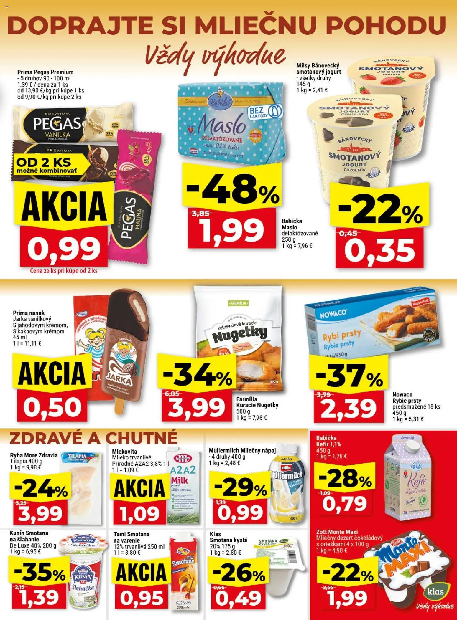 Nové Klas akcie – leták je platný od 11.05.2026 | Strana: 9 | Produkty: Mlieko, Jogurt, Nanuk, Ryba