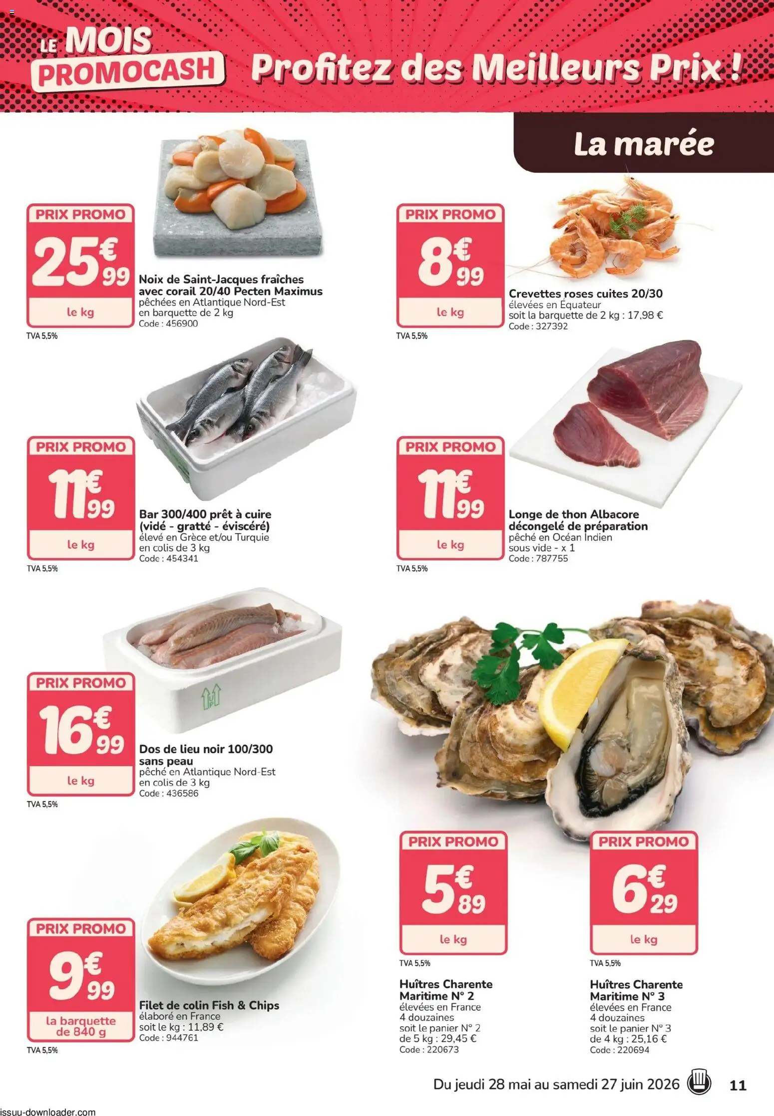 {H1} | Page: 11 | Produits: Pêche, Crevettes, Thon, Noix