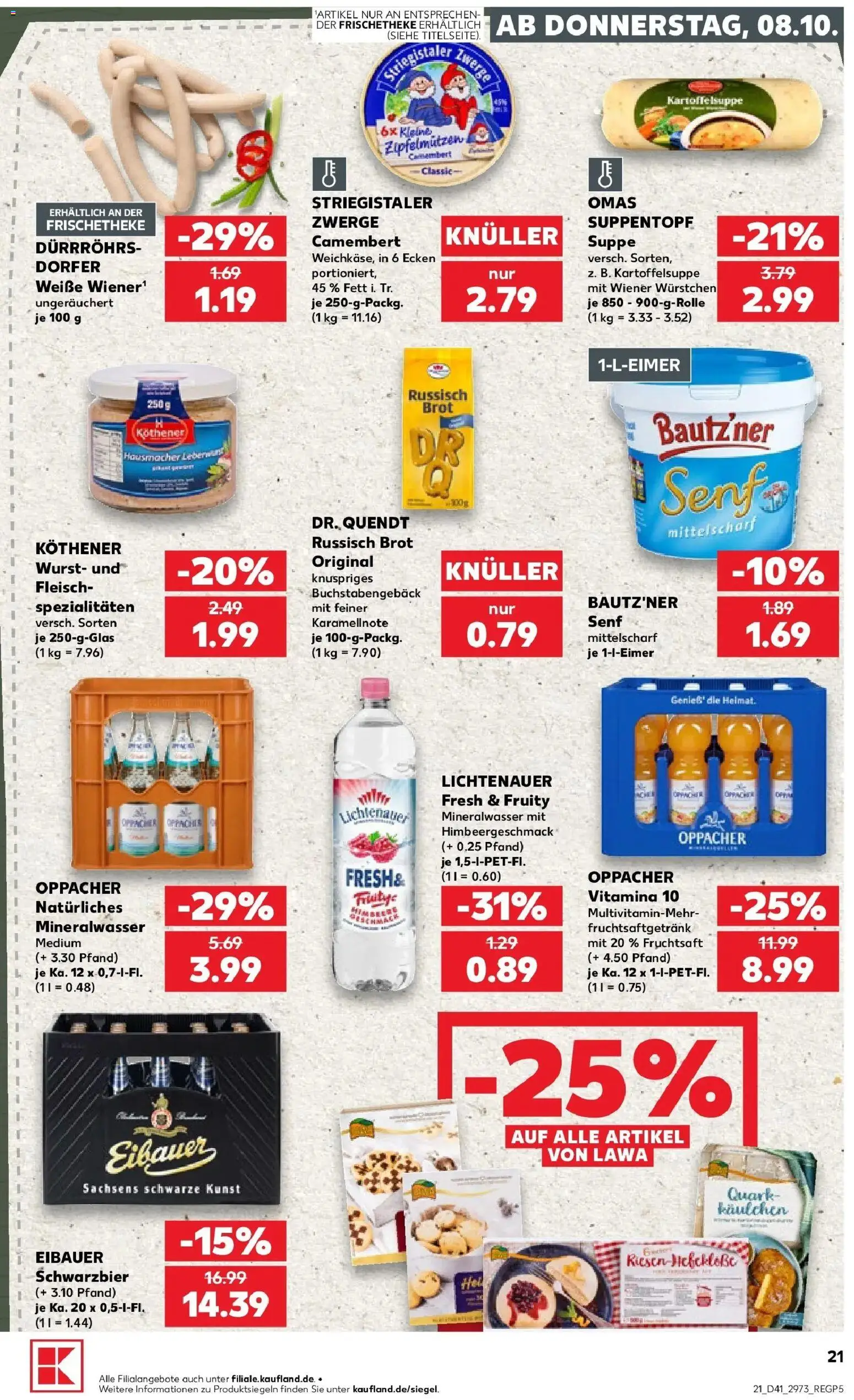 Prospekt Kaufland ab 05.10.2026 » Angebote Online zum Blättern | Seite: 31 | Produkte: Quark, Spezialitäten, Mineralwasser, Camembert
