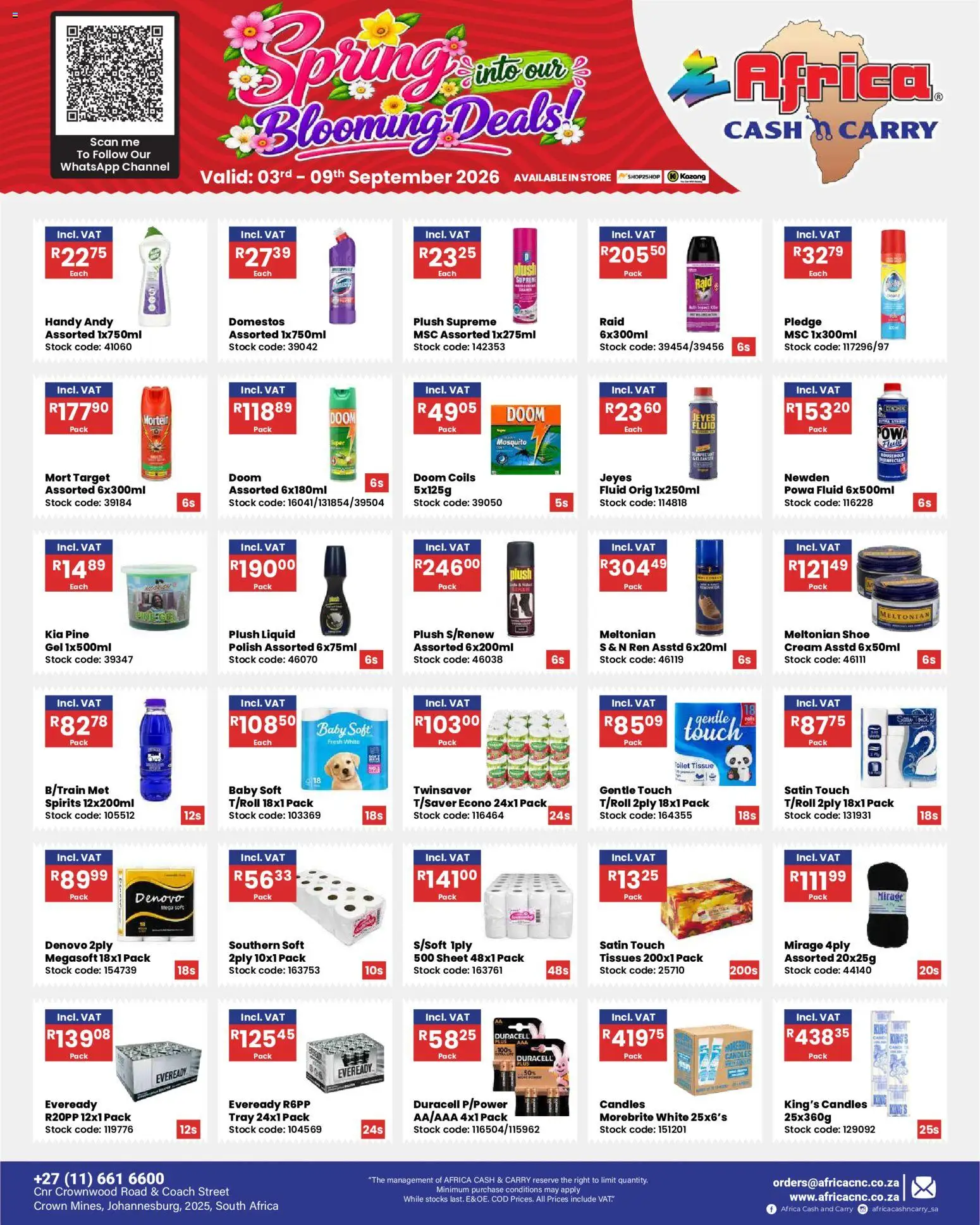 New Africa Cash & Carry catalogue – valid from 03/09/2026 | Page: 18 | Products: Toilet, Cream, Stock, Tissues