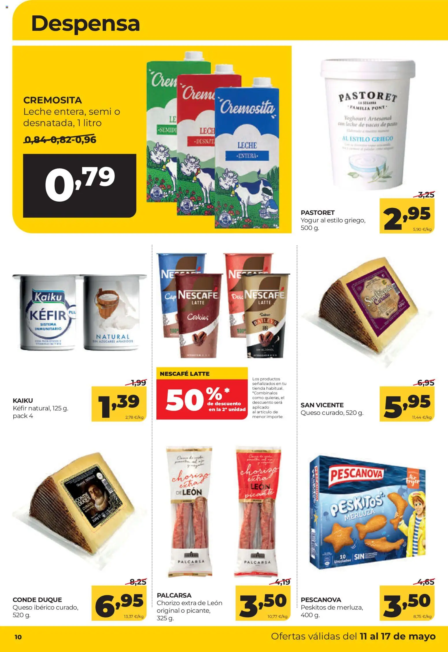 Alimerka folleto Asturias │ válido desde el 11.05.2026 | Página: 10 | Productos: Leche, Queso, Yogur