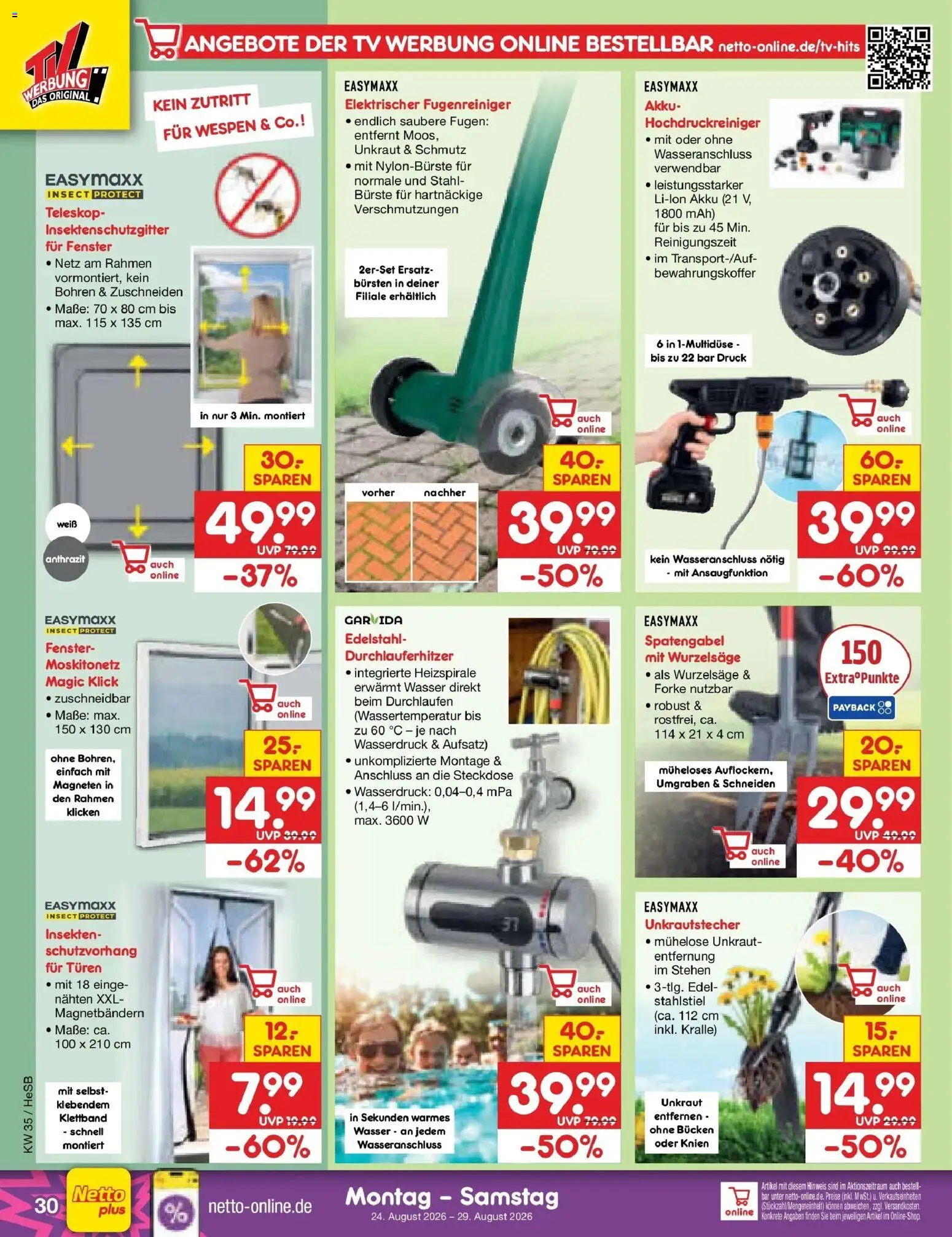 Netto Marken-Discount Prospekt Rostock – gültig ab 24.08.2026 | Seite: 42 | Produkte: Steckdose, Bürste, Wasser, Hochdruckreiniger