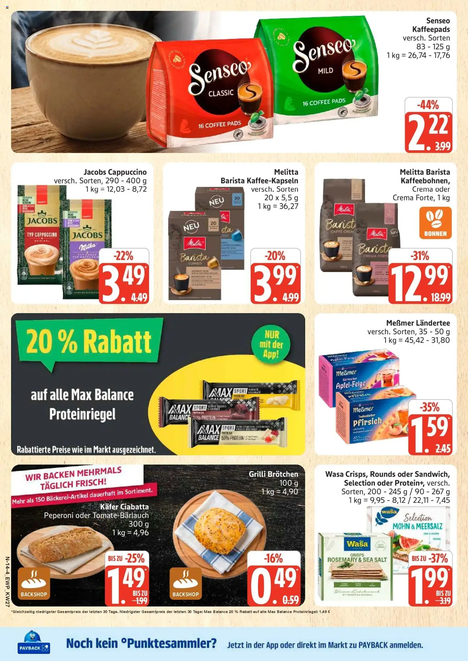 Edeka - EDEKA: Wochenangebote – gültig ab 28.06.2026 | Seite: 14 | Produkte: Melitta, Kaffeepads, Milka, Senseo kaffeepads