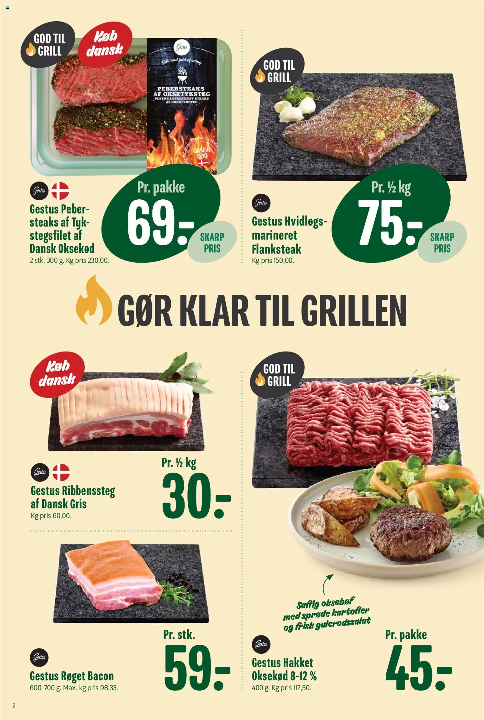 Min Købmand tilbudsavis – gyldig fra 22.05.2026 | Side: 2 | Produkter: Oksekød, Kartofler, Bacon, Grill