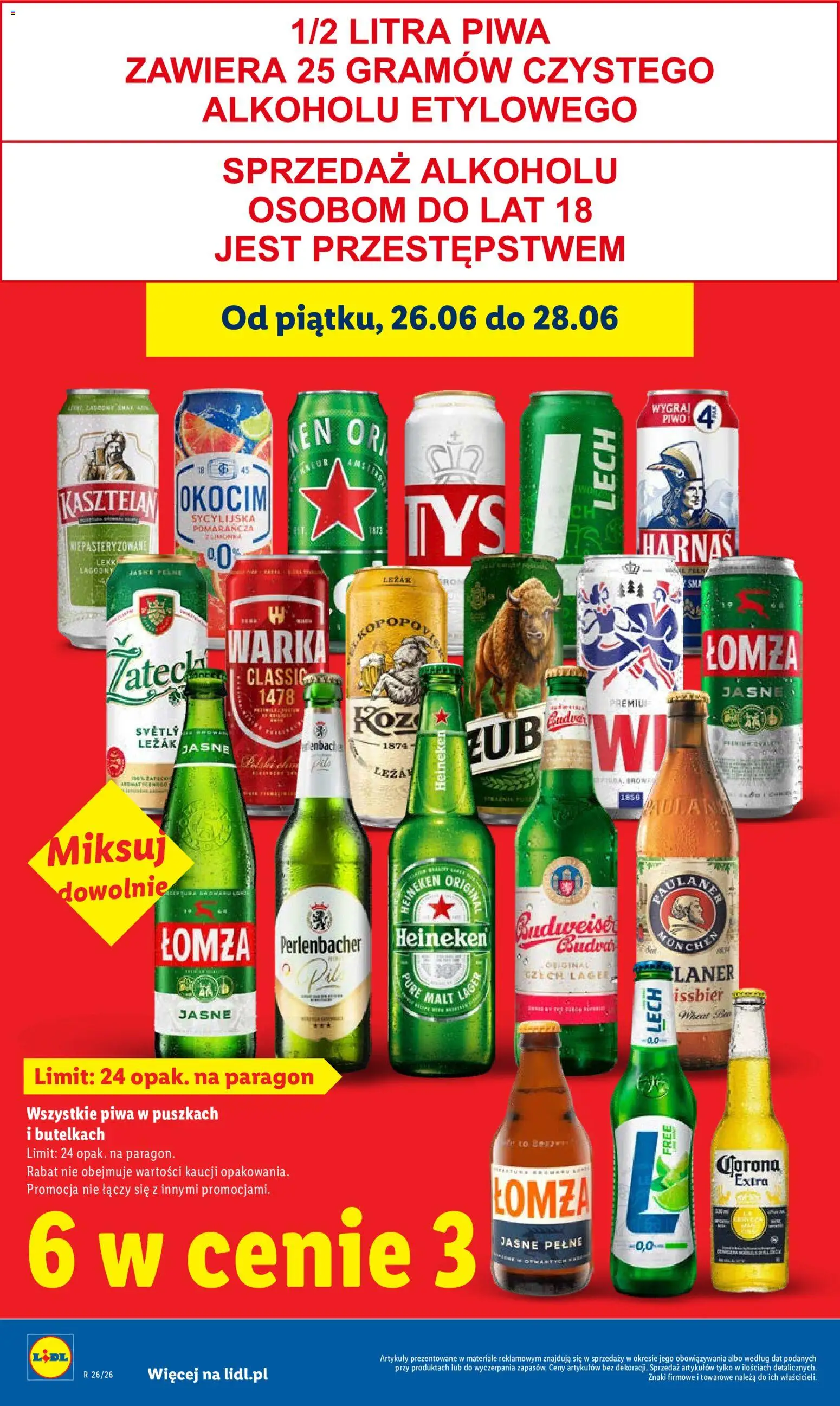 Lidl gazetka od 25.06.2026 | Strona: 4 | Produkty: Cytryna, Leżak, Harnaś, Heineken