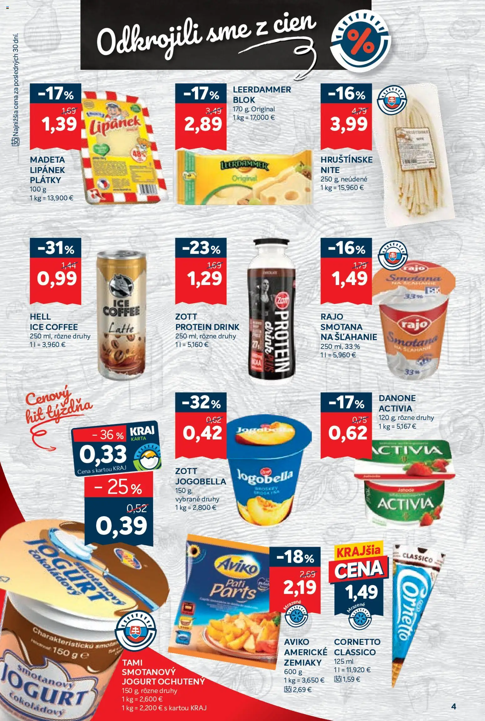 Nové Kraj akcie – leták je platný od 09.07.2026 | Strana: 6 | Produkty: Jogurt, Smotana, Protein, Zemiaky