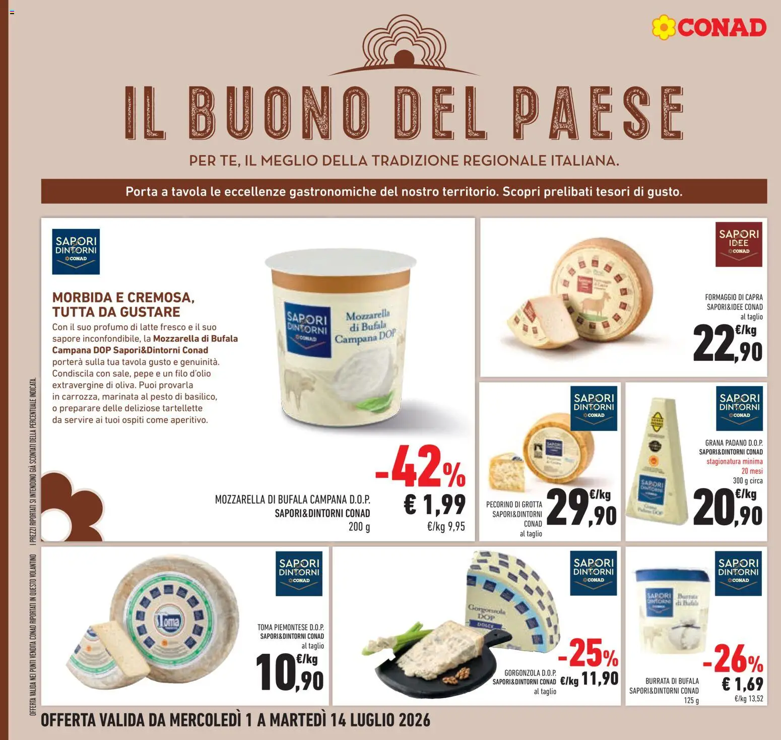 Volantino Conad del 01/07/2026 | Pagina: 6 | Prodotti: Pepe, Latte, Pecorino, Profumo