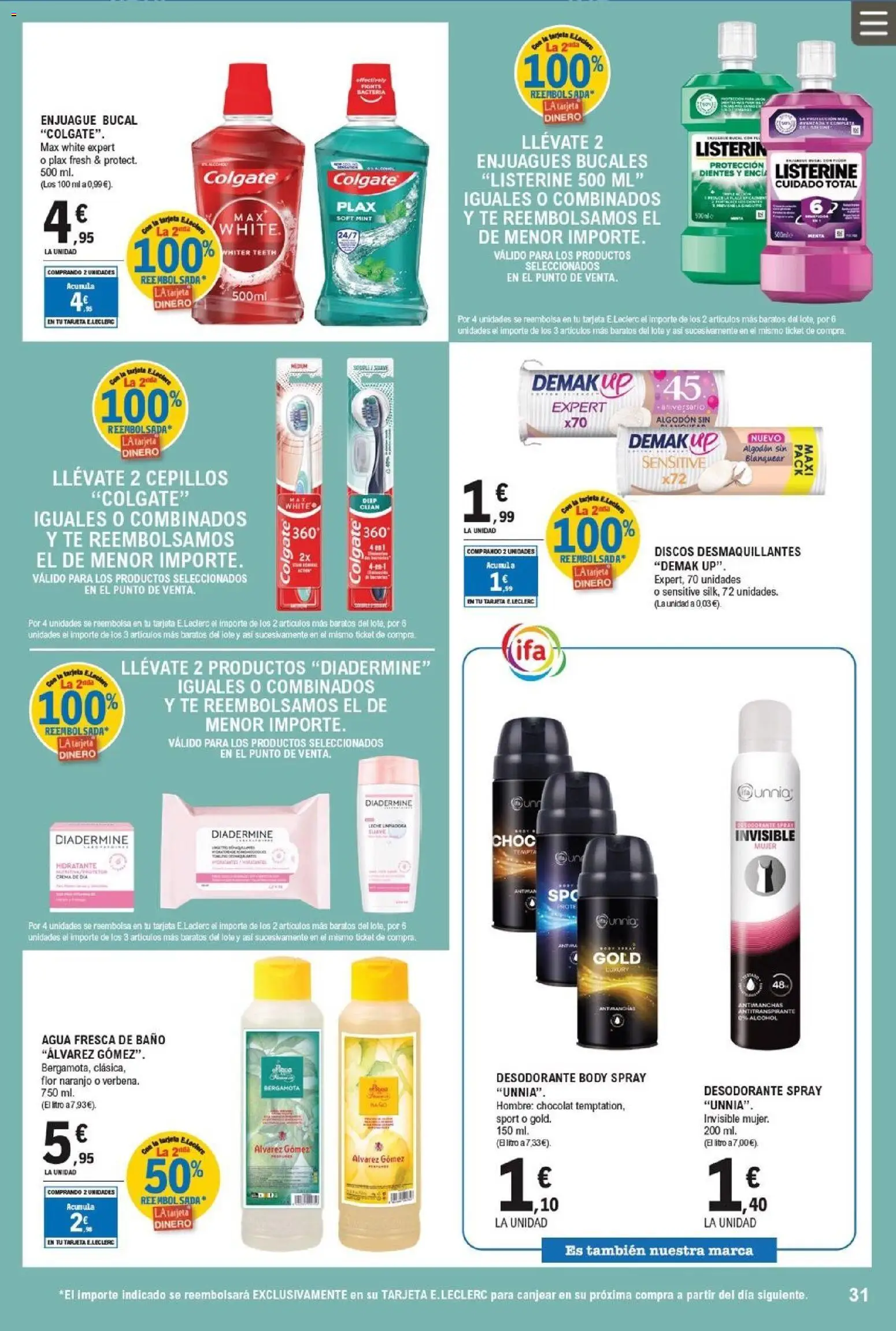E.Leclerc folleto │ válido desde el 06.05.2026 | Página: 31 | Productos: Enjuague bucal, Crema, Crema de día, Body