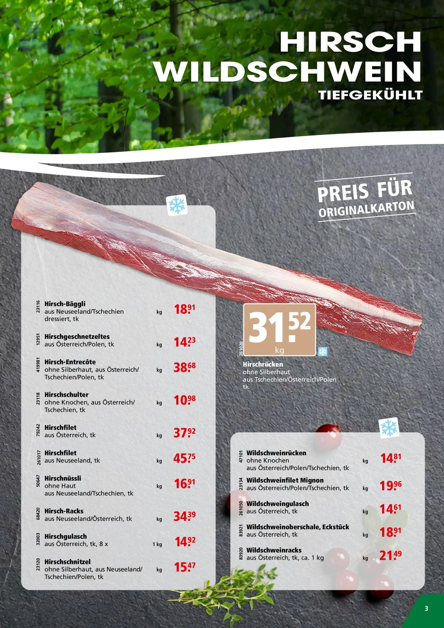 Aligro aktionen Wildvorverkauf Schlieren, Gossau SG, Frauenfeld, Rapperswil-Jona, Sargans, Bern – gültig ab 17.08.2026 | Seite: 3