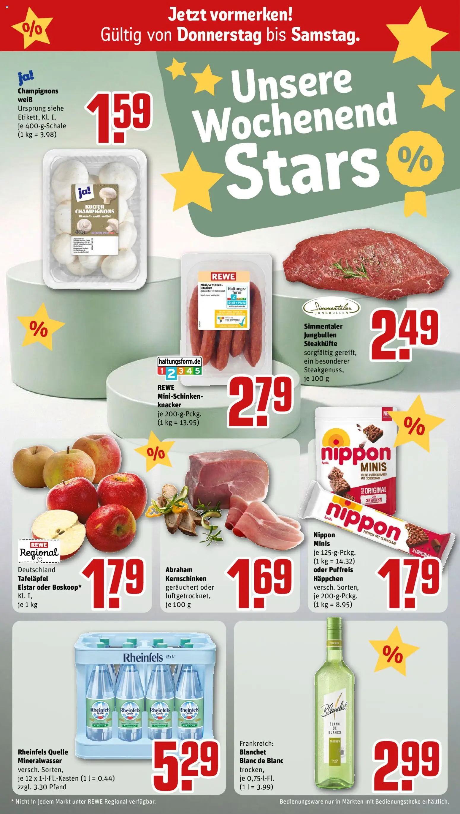 Rewe ihr Kaufpark Prospekt – gültig ab 02.11.2026 | Seite: 31 | Produkte: Schokolade, Mineralwasser, Champignons, Rheinfels quelle