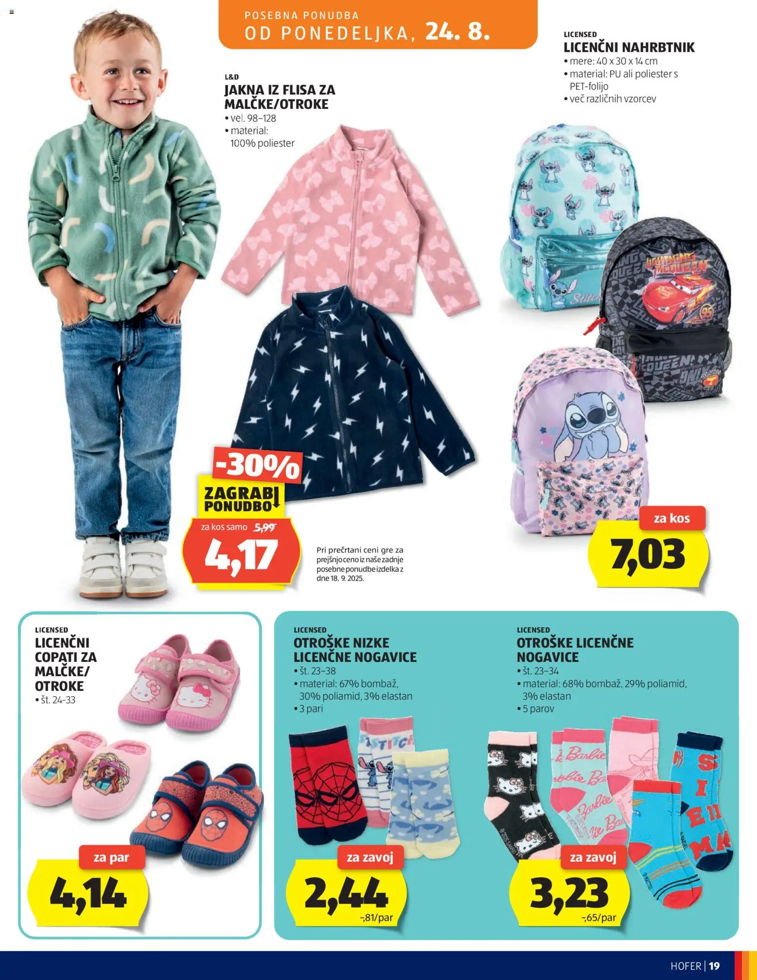 Hofer SI katalog | vrijedi od 19.08.2026 | Stranica: 19 | Proizvodi: Barbie, Zavoj, Jakna