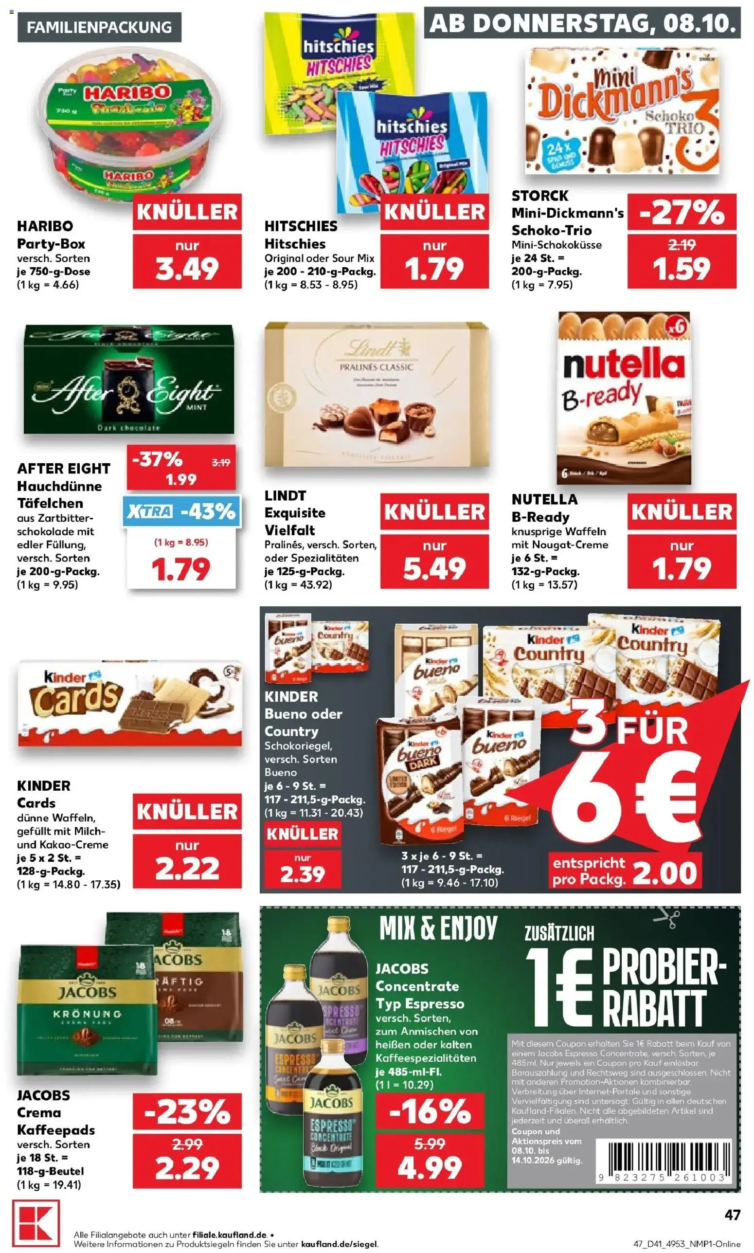 Prospekt Kaufland ab 05.10.2026 » Angebote Online zum Blättern | Seite: 57 | Produkte: Schokolade, Spezialitäten, Kinder bueno, Lindt