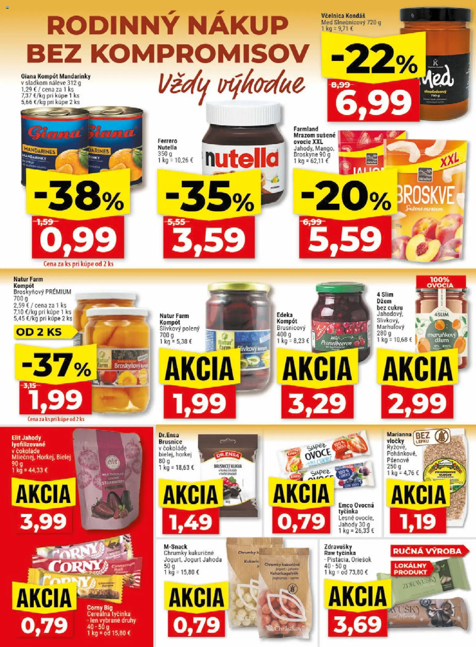 Nové Klas akcie – leták je platný od 22.06.2026 | Strana: 13 | Produkty: Jogurt, Mandarinky, Nutella, Ovocie