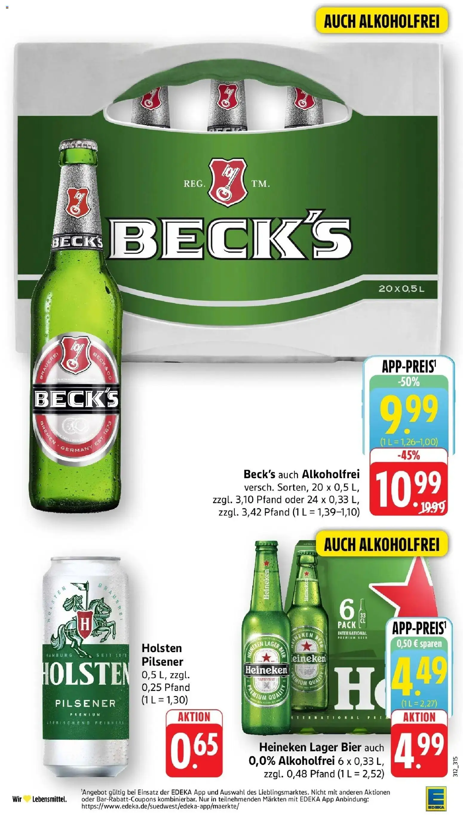 Edeka prospekt Ettenheim – gültig ab 08.06.2026 | Seite: 36 | Produkte: Bier, Holsten, Heineken
