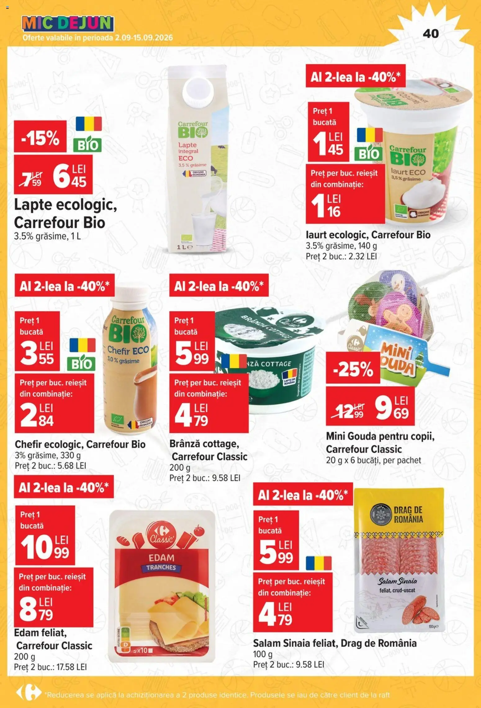 Noul catalog Carrefour – valabil de la 12.08.2026 | Pagină: 40 | Produse: Aplică, Fulgi de porumb, Biscuiți, Fulgi