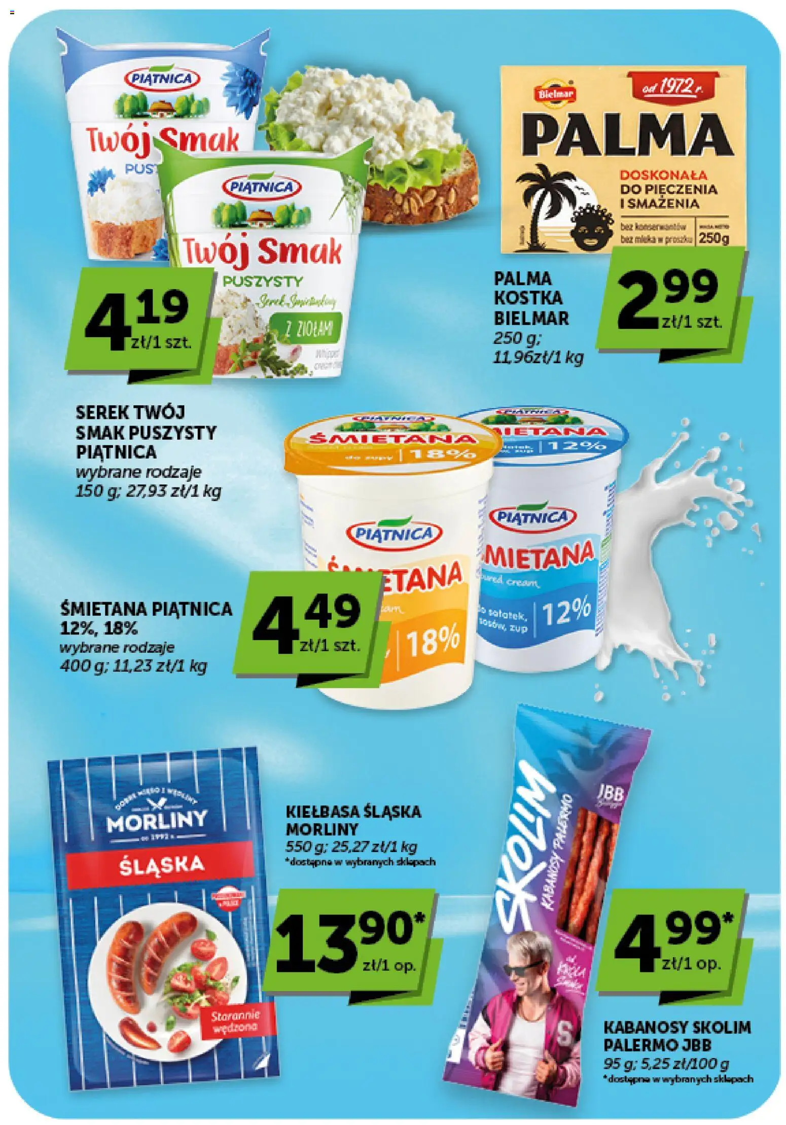 Euro Sklep gazetka - Minimarket od 03.09.2026 | Strona: 12 | Produkty: Kiełbasa śląska morliny, Kabanosy, Kiełbasa śląska, Śmietana