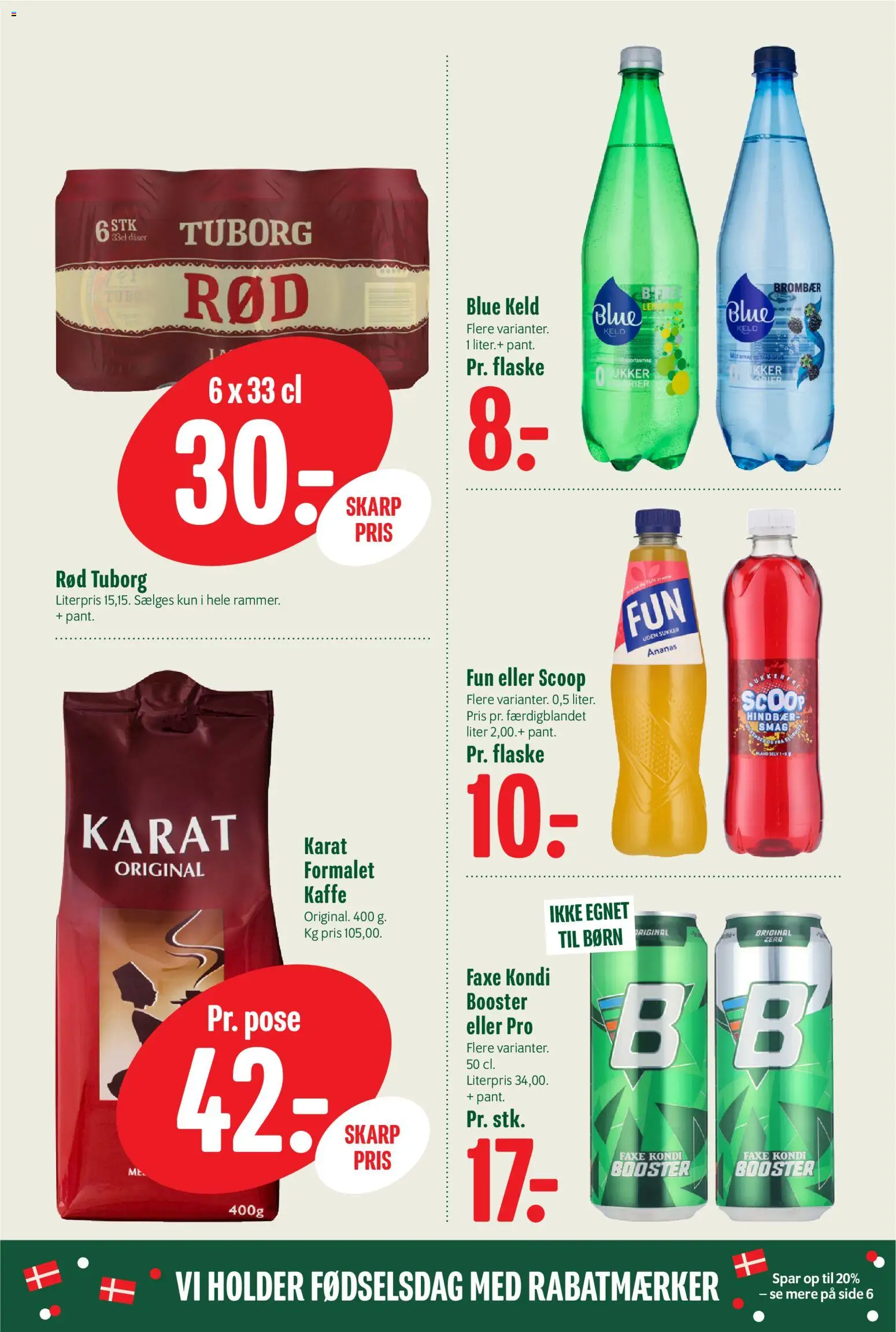 Min Købmand tilbudsavis – gyldig fra 28/08/2026 | Side: 16 | Produkter: Kaffe, Hindbær, Faxe Kondi, Sukker