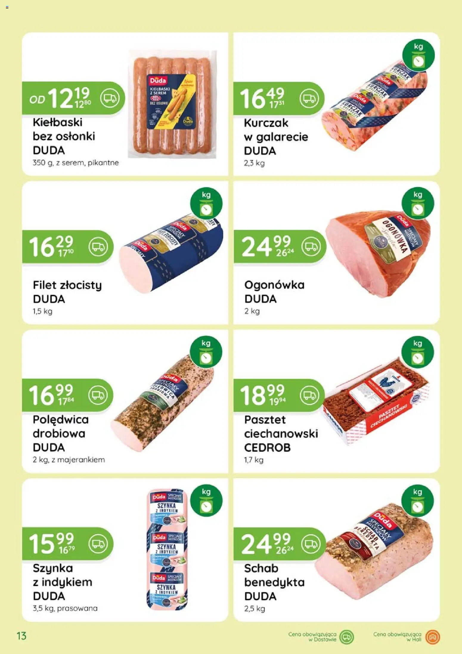 Eurocash gazetka - Katalog Wędlin od 04.06.2026 | Strona: 13 | Produkty: Kurczak, Schab, Kiełbaski, Szynka