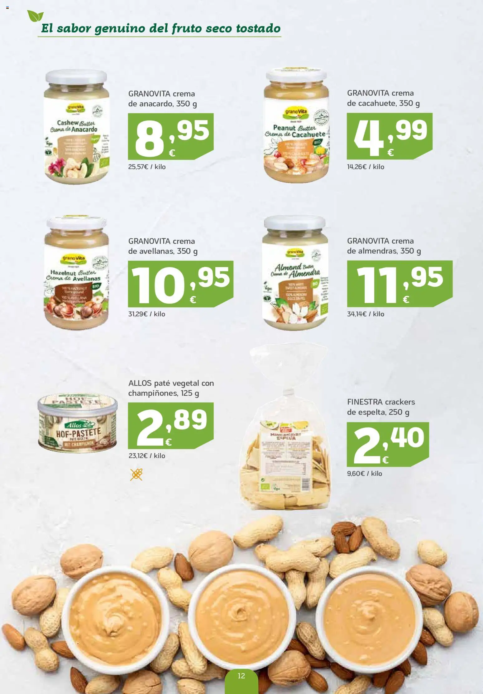 HiperDino Productos Ecológicos │ válido desde el 23/10/2026 | Página: 12 | Productos: Crema de cacahuete, Paté, Crema, Avellanas