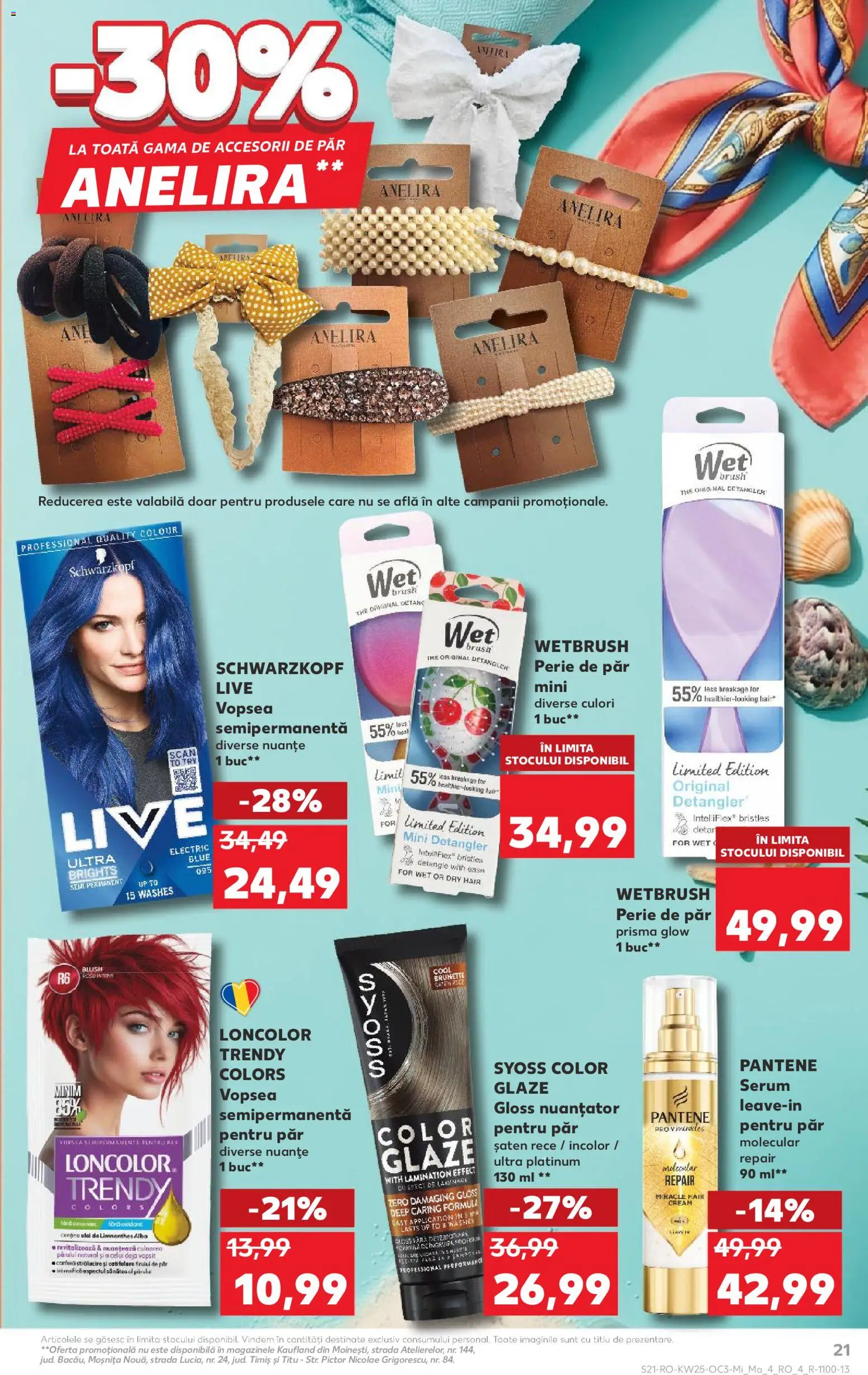 Noul catalog Kaufland – valabil de la 17.06.2026 | Pagină: 21 | Produse: Perie de păr, Serum, Vopsea, Blush