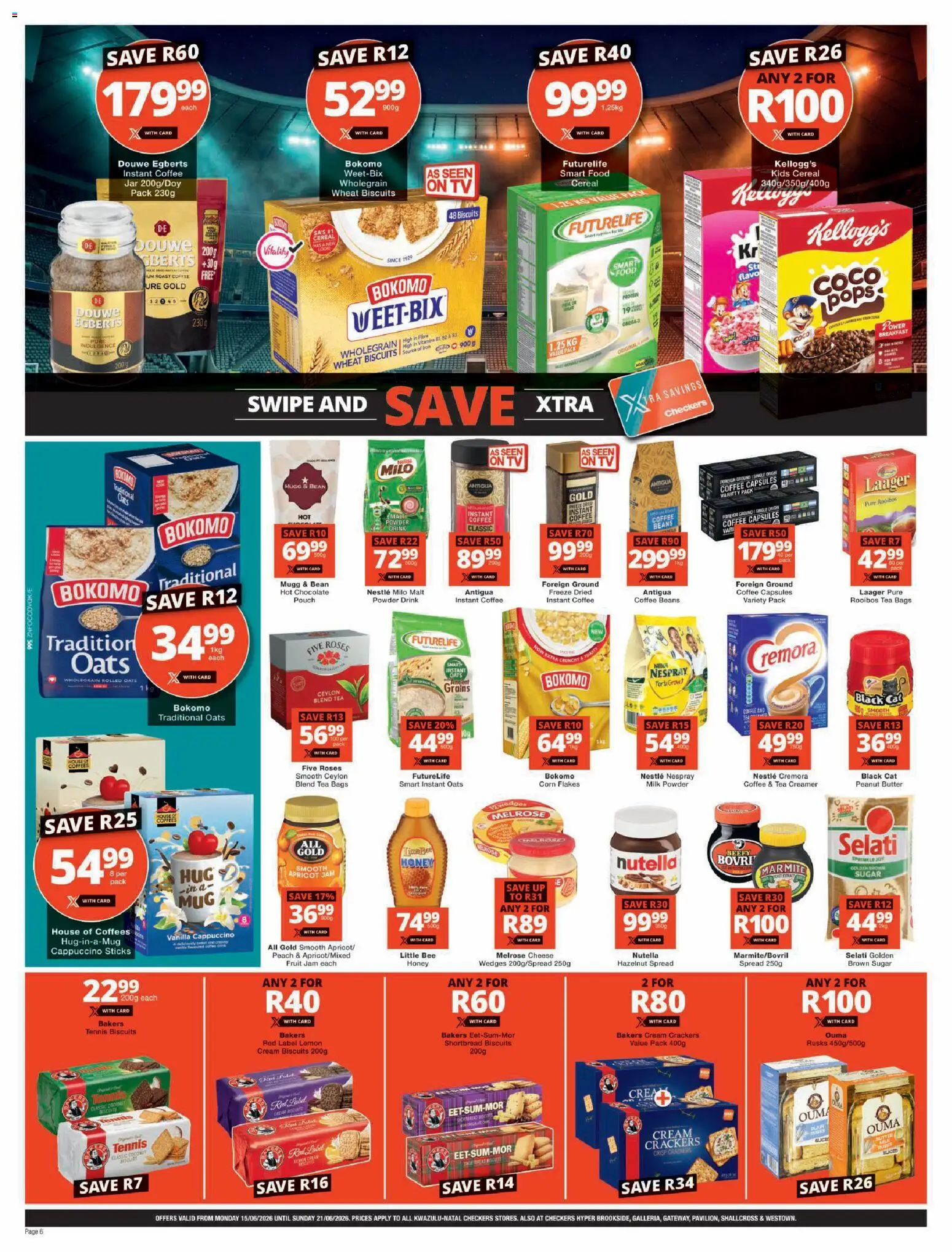 New Checkers catalogue – valid from 15.06.2026 | Page: 6 | Products: Corn, Butter, Tea, Flakes