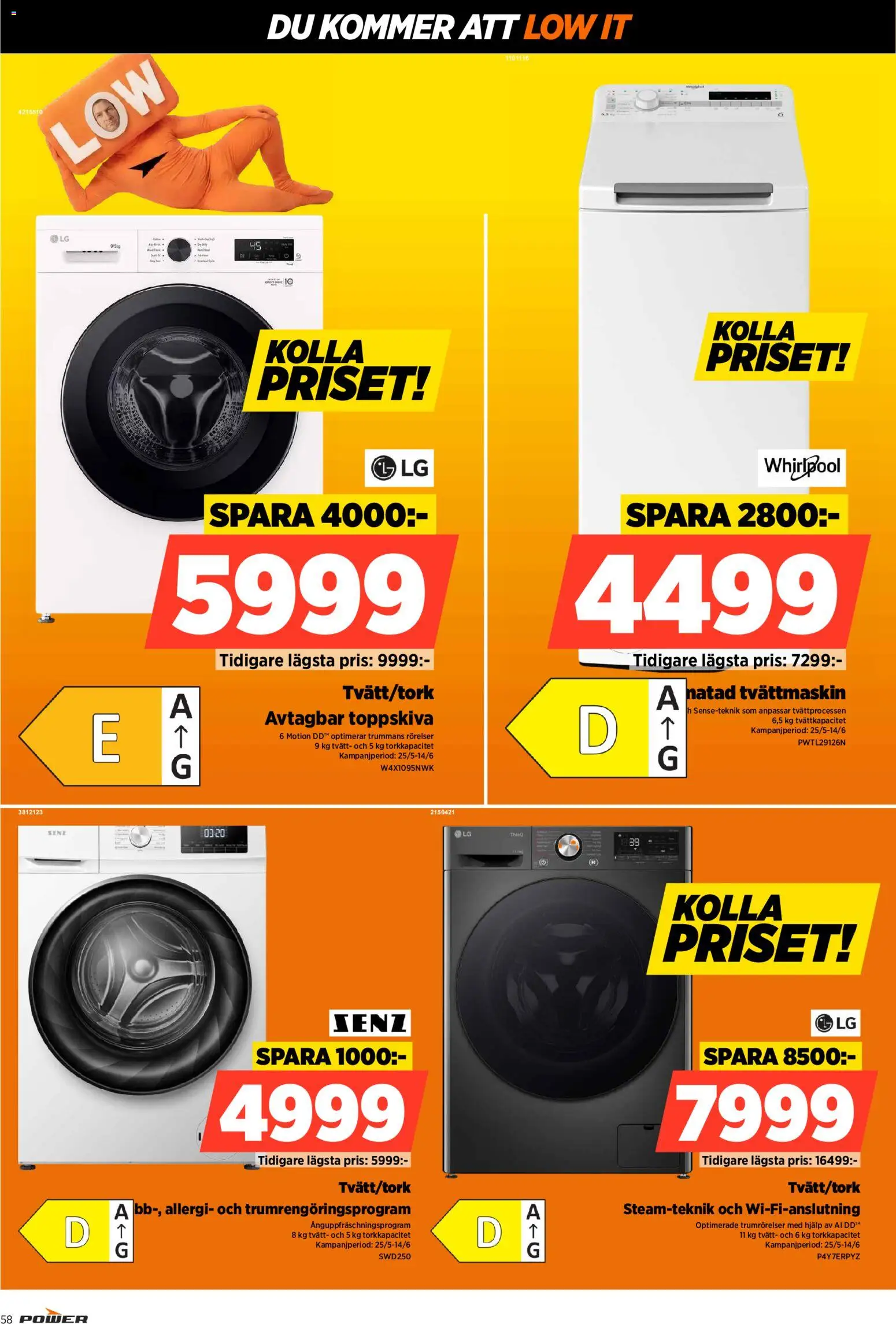 Power reklamblad aktuell från 08.06.2026 | Sida: 58 | Produkter: Tvättmaskin