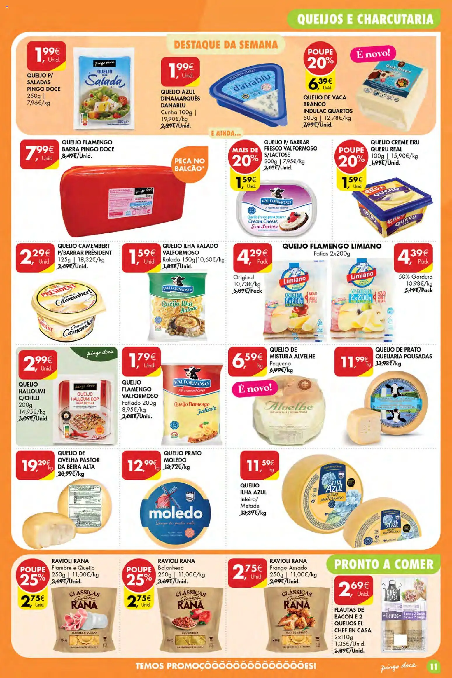 Pingo Doce Poupe Esta Semana Açores │ válido de 09/07/2026 | Página: 11 | Produtos: Queijo creme, Frango, Cream cheese, Queijo
