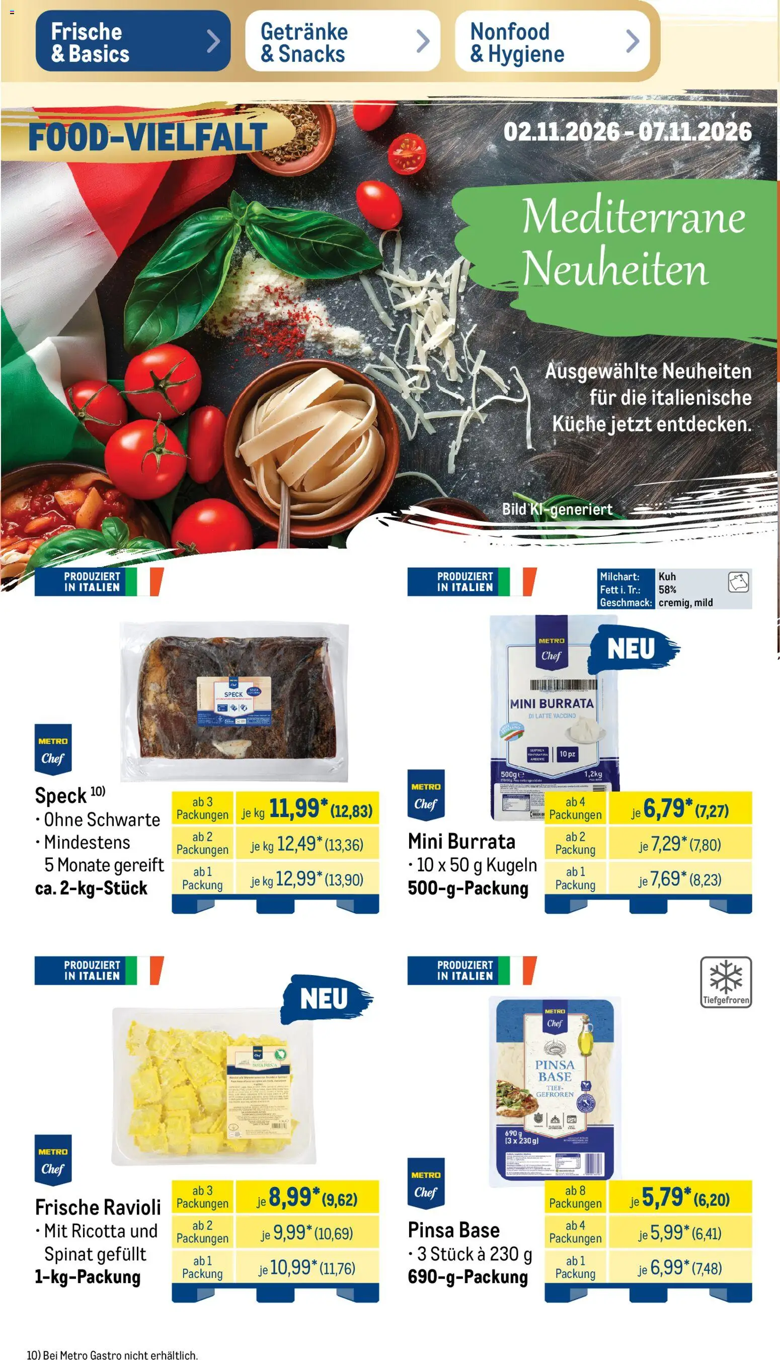 Metro Black Friday – gültig ab 02.11.2026 | Seite: 2 | Produkte: Küche, Burrata, Pasta