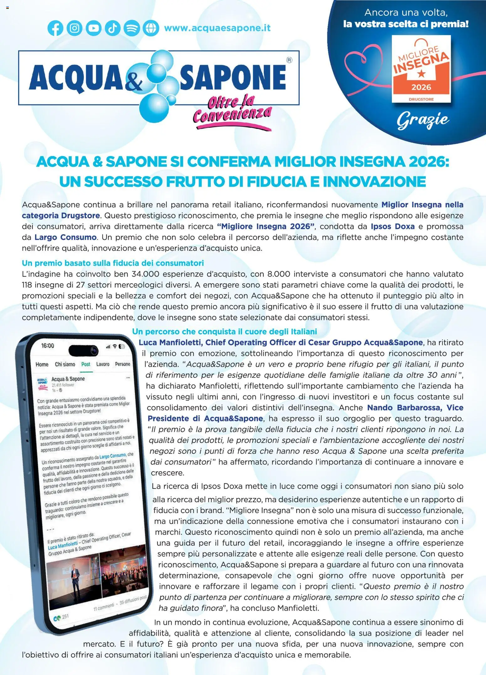 Volantino Acqua e Sapone del 30/08/2026 | Pagina: 14 | Prodotti: Sapone, Acqua, Notizia