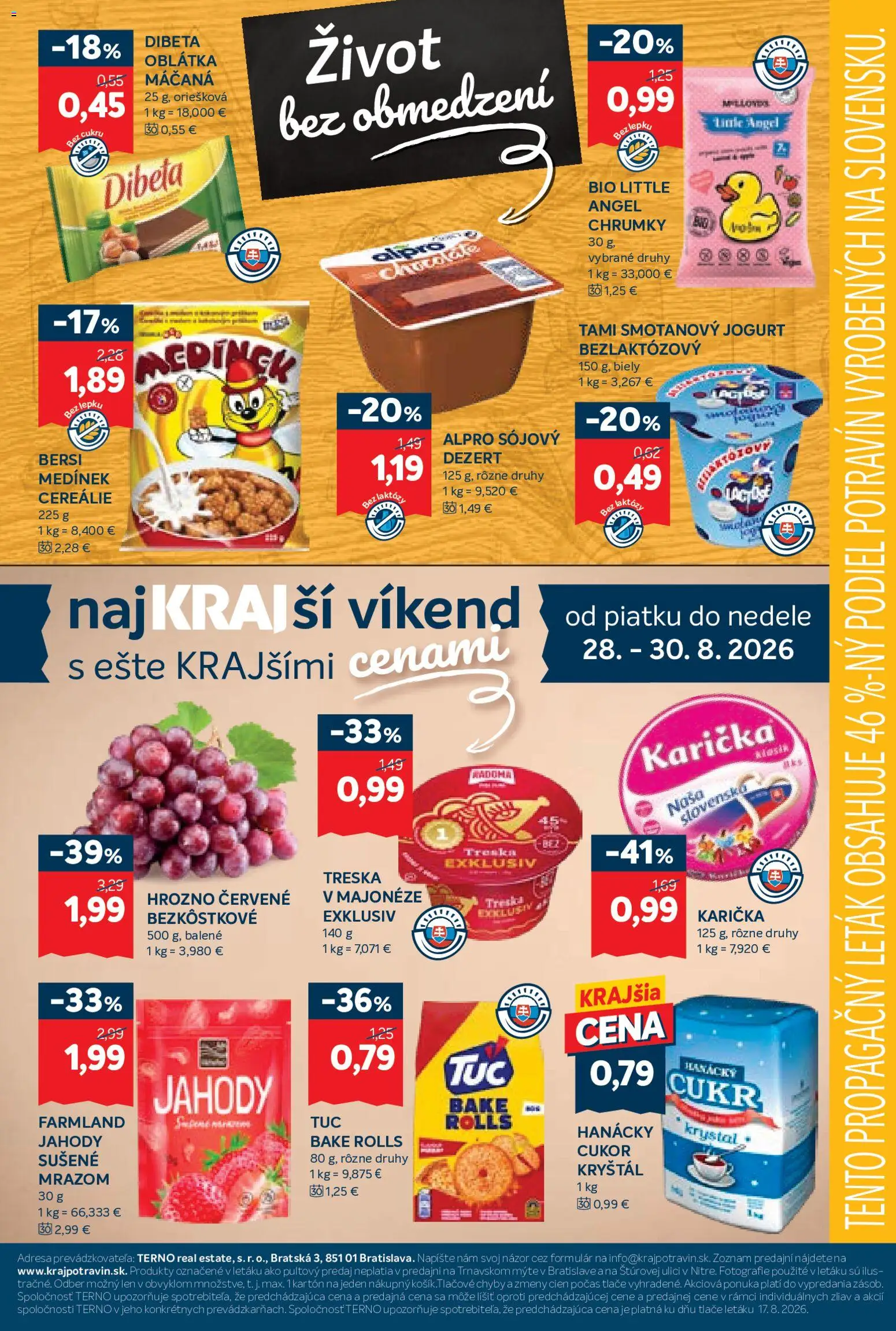 Nové Kraj akcie – leták je platný od 27.08.2026 | Strana: 17 | Produkty: Cukor, Jahody, Alpro, Treska