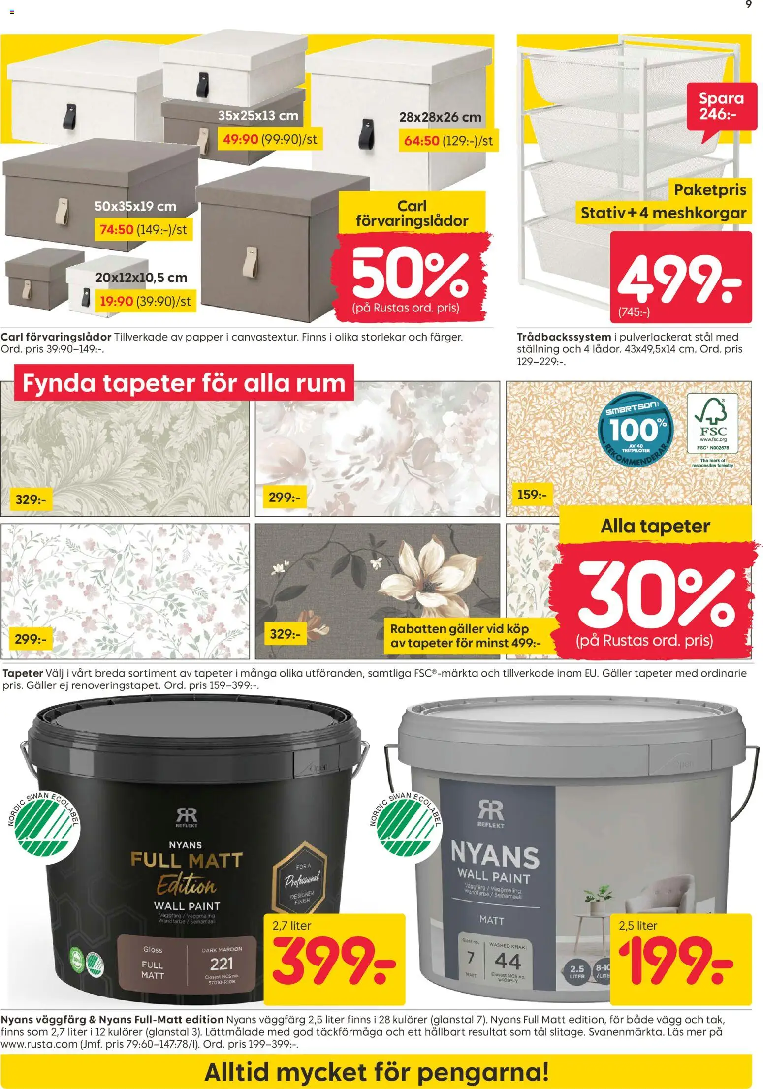 Rusta reklamblad aktuell från 01.06.2026 | Sida: 9 | Produkter: Förvaringslådor, Galler, Papper