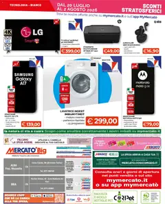 Anteprima del volantino Mercatò volantino Big valido a partire dal 20/07/2026 | Pagina: 28 | Prodotti: Lavatrice, Fotocamera, Microfono, Samsung