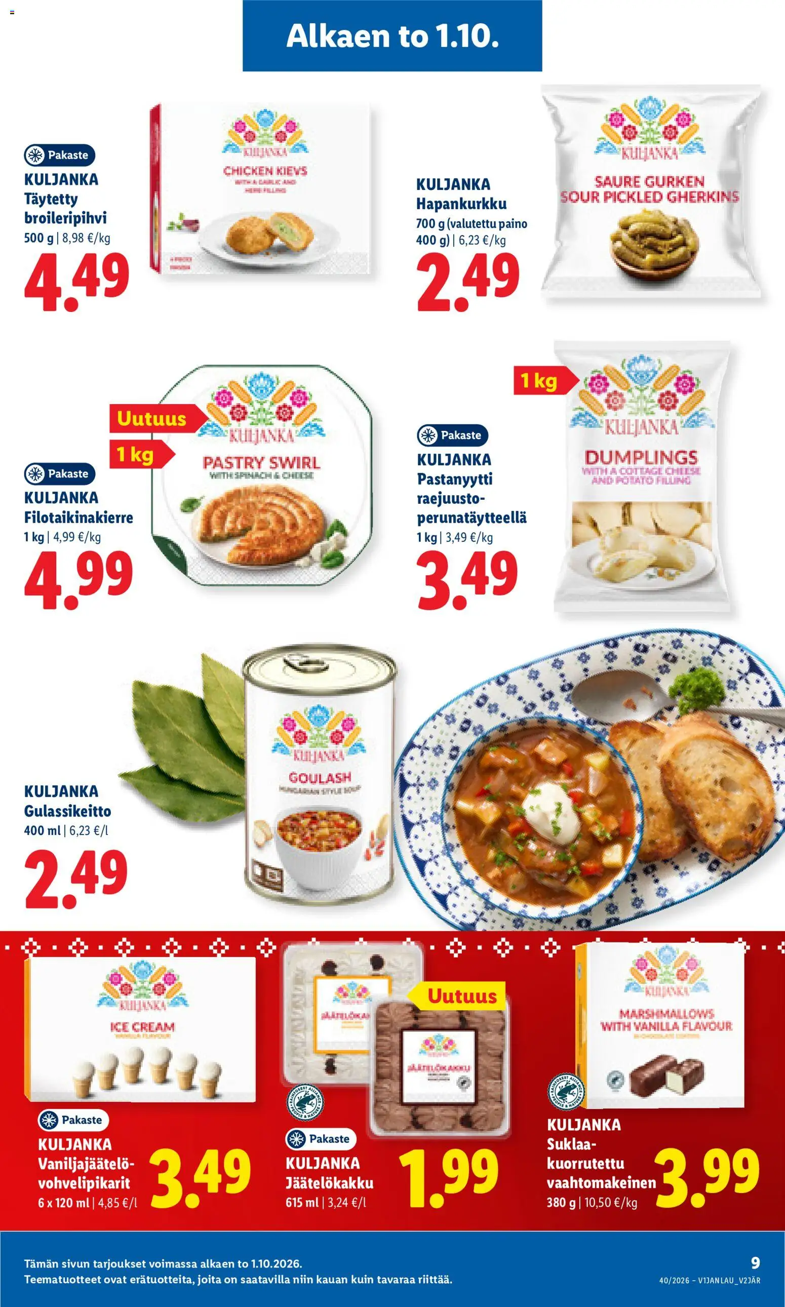 Lidl tarjoukset Vihti – voimassa 01/10/2026 alkaen | Sivu: 9 | Tuotteet: Suklaa, Raejuusto