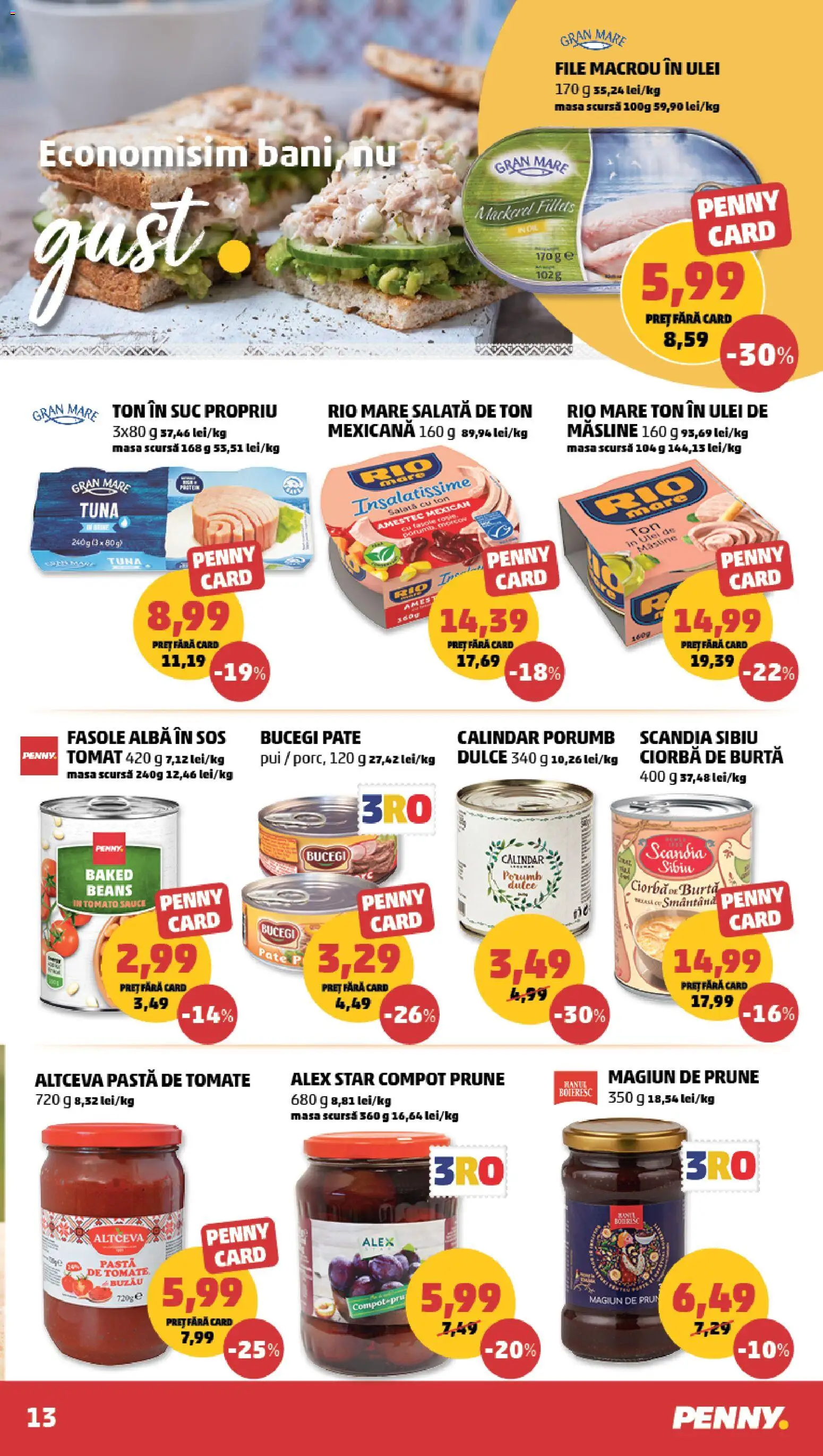 Noul catalog PENNY – valabil de la 24.06.2026 | Pagină: 13 | Produse: Pate, Măsline, Ulei, Prune